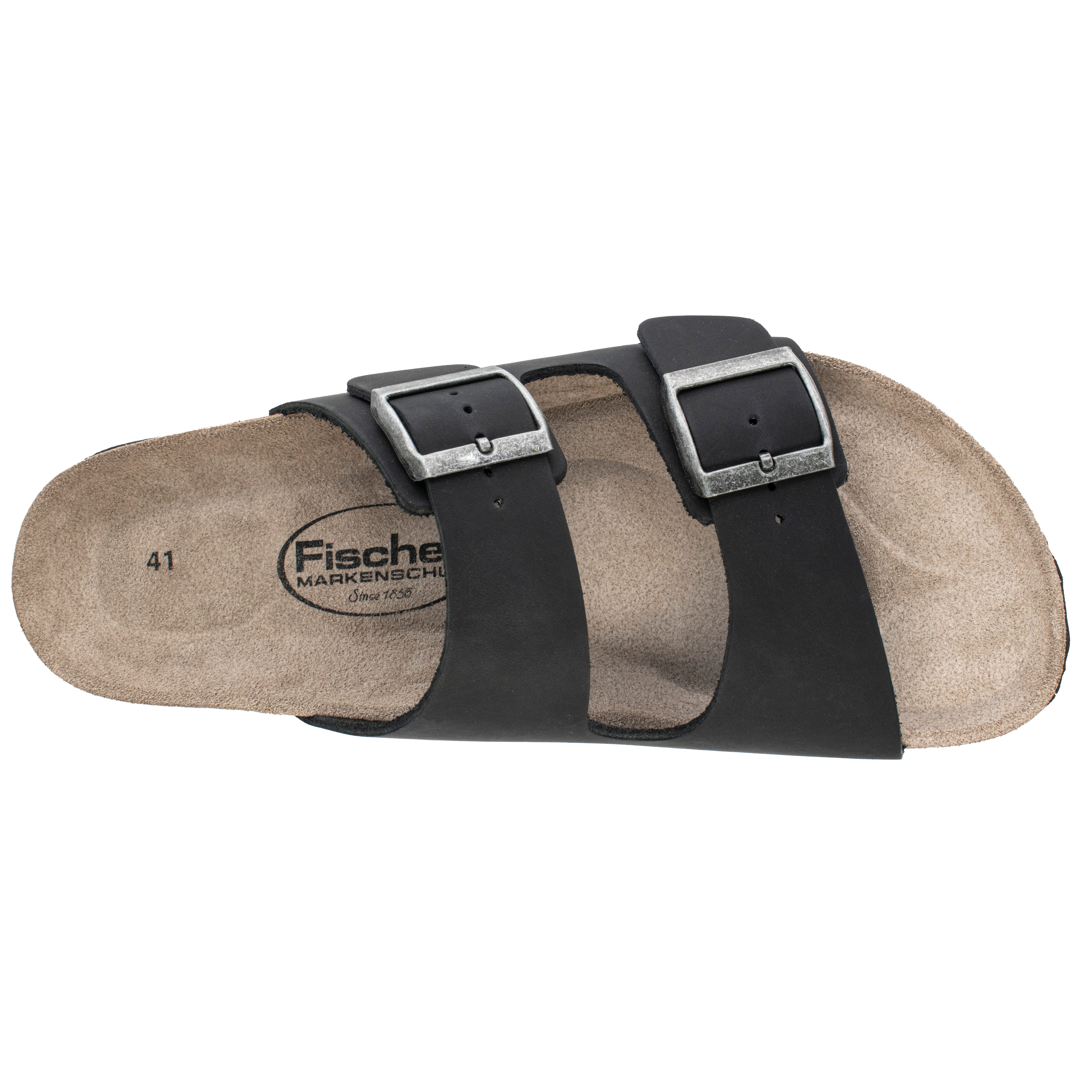 Fischer-Markenschuh Bruno Pantolette aus Leder, mit gepolstertem Lederfußbett