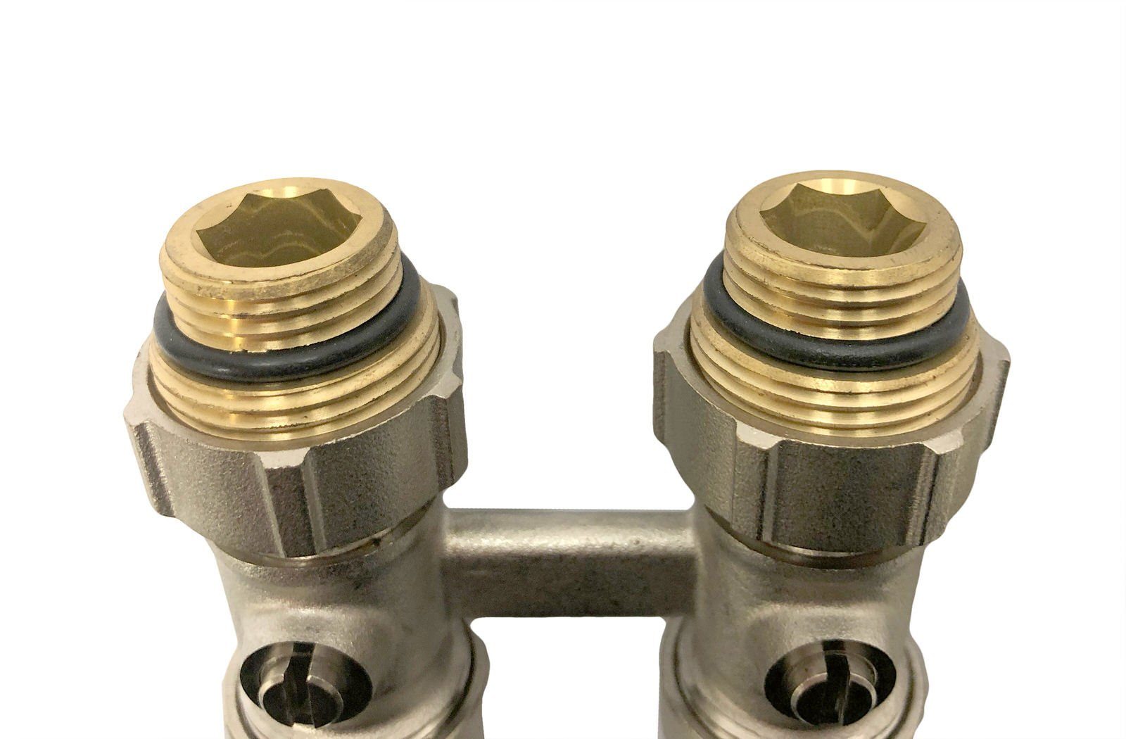 Belrad Heizkörper BLR216, Hahnblock Durchgang Gerade 3/4" AGx1/2" Eurokonus Heizkörper