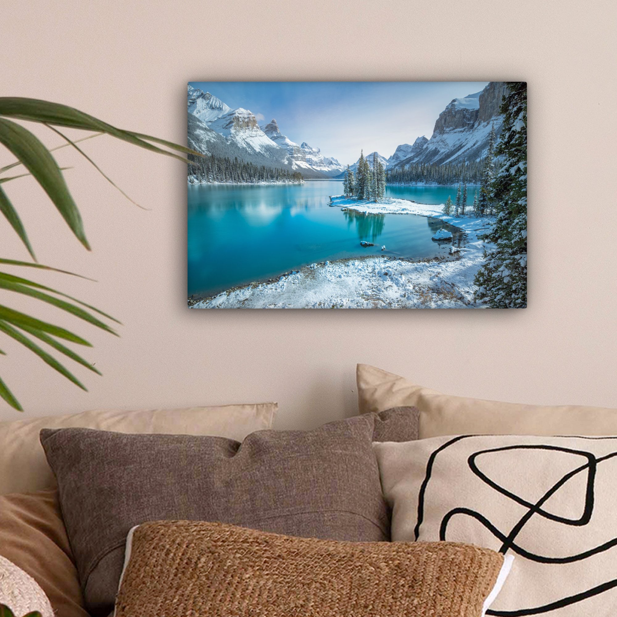 OneMillionCanvasses® Leinwandbild Landschaft - Schnee - Winter - Wasser - B günstig online kaufen