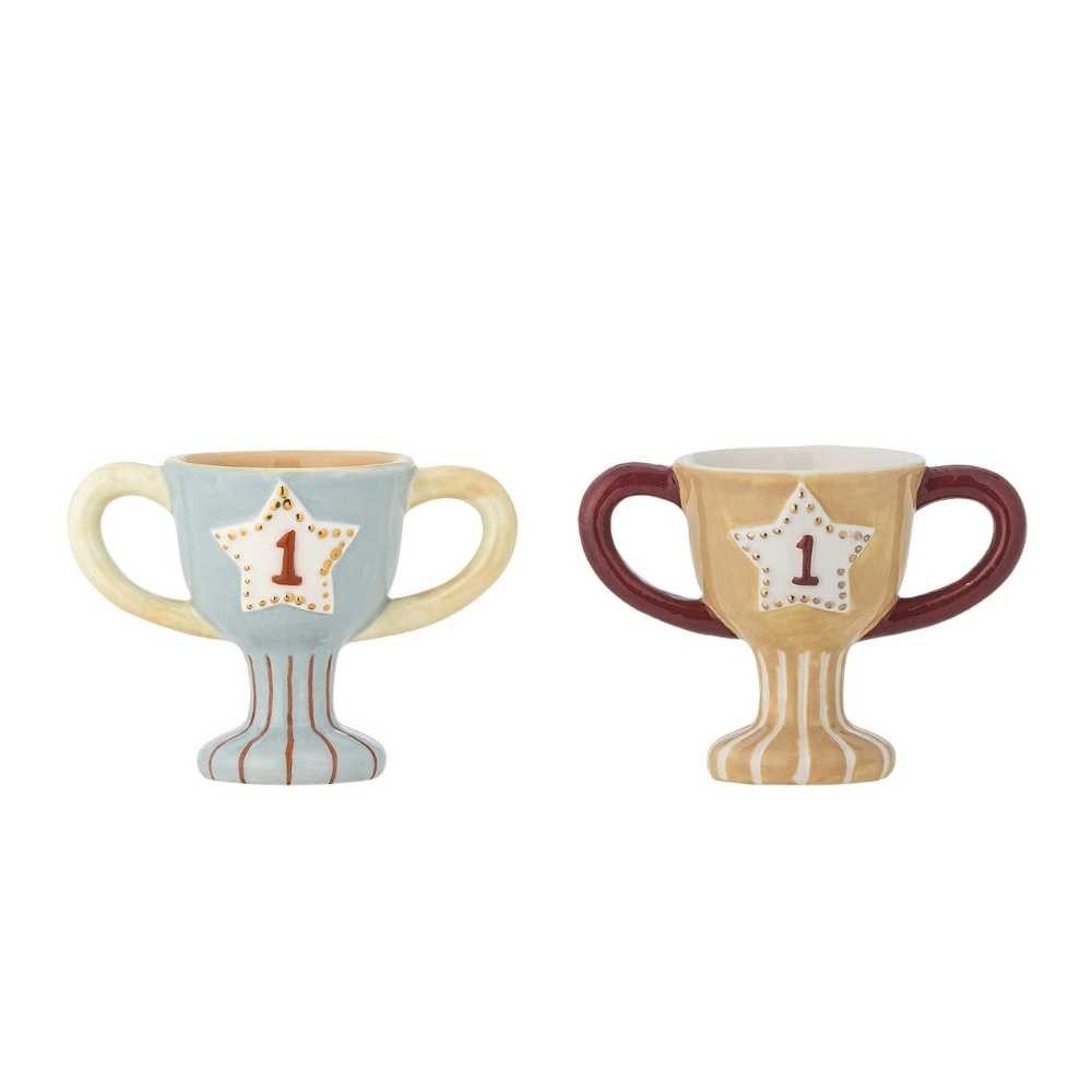 Bloomingville Eierbecher Bloomingville Eierbecher TROPHY Pokal mit Henkeln 2er Set