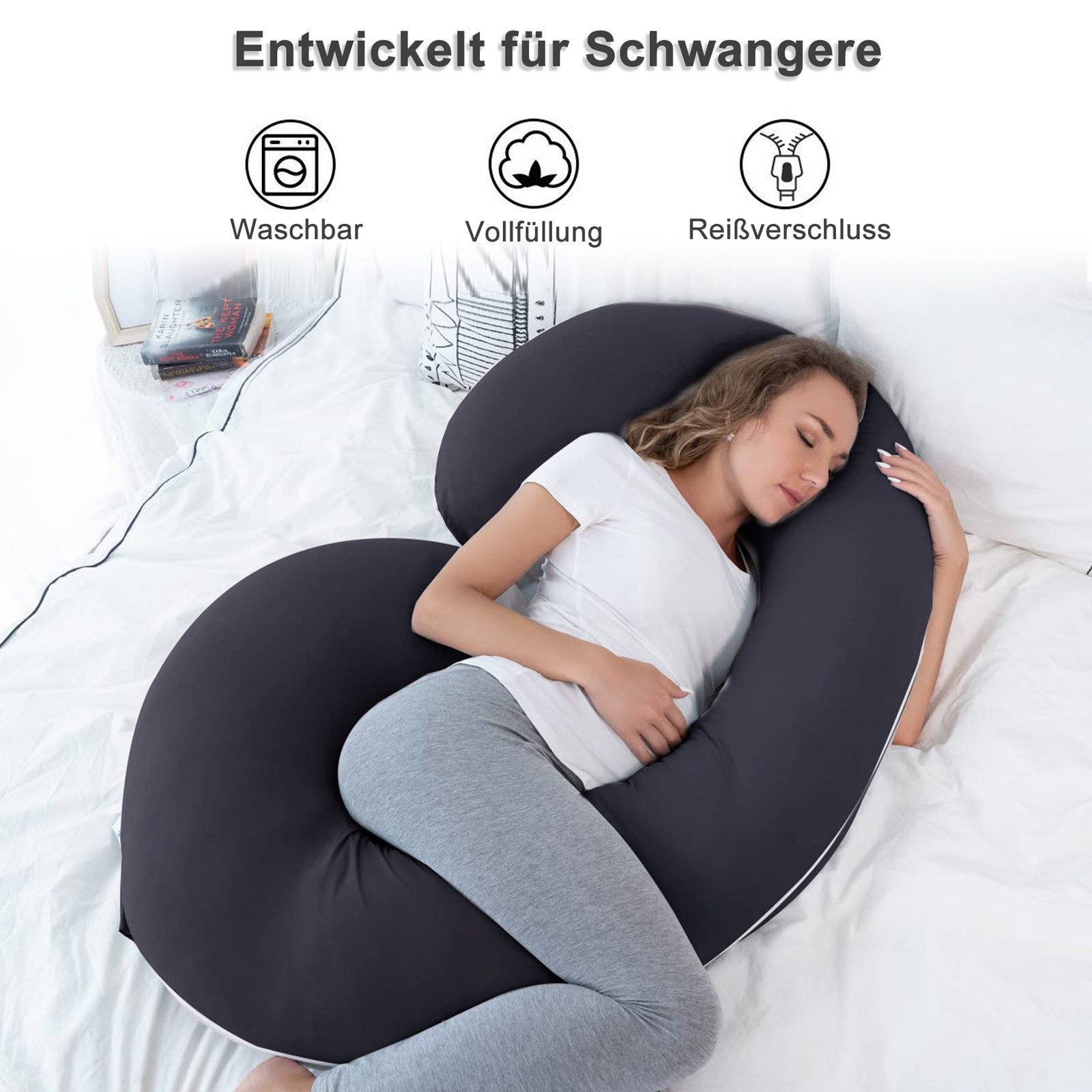 CALIYO Seitenschläferkissen Schwangerschaftskissen Stillkissen, C-förmige, günstig online kaufen