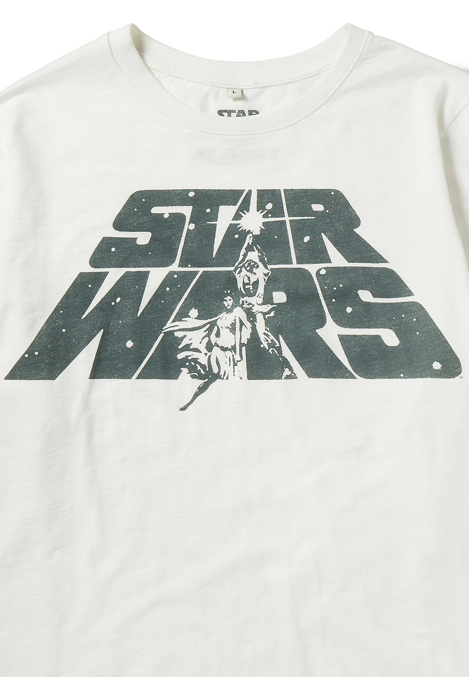 Slub Original Wars GOTS Logo Star T-Shirt zertifizierte Ecru Recovered Bio-Baumwolle