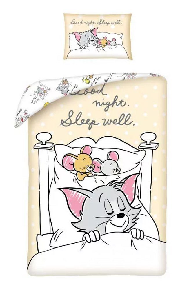 Kinderbettwäsche Bettwäsche Set Kinder Bettbezug Kids Beige Wendebettwäsche 100×135cm