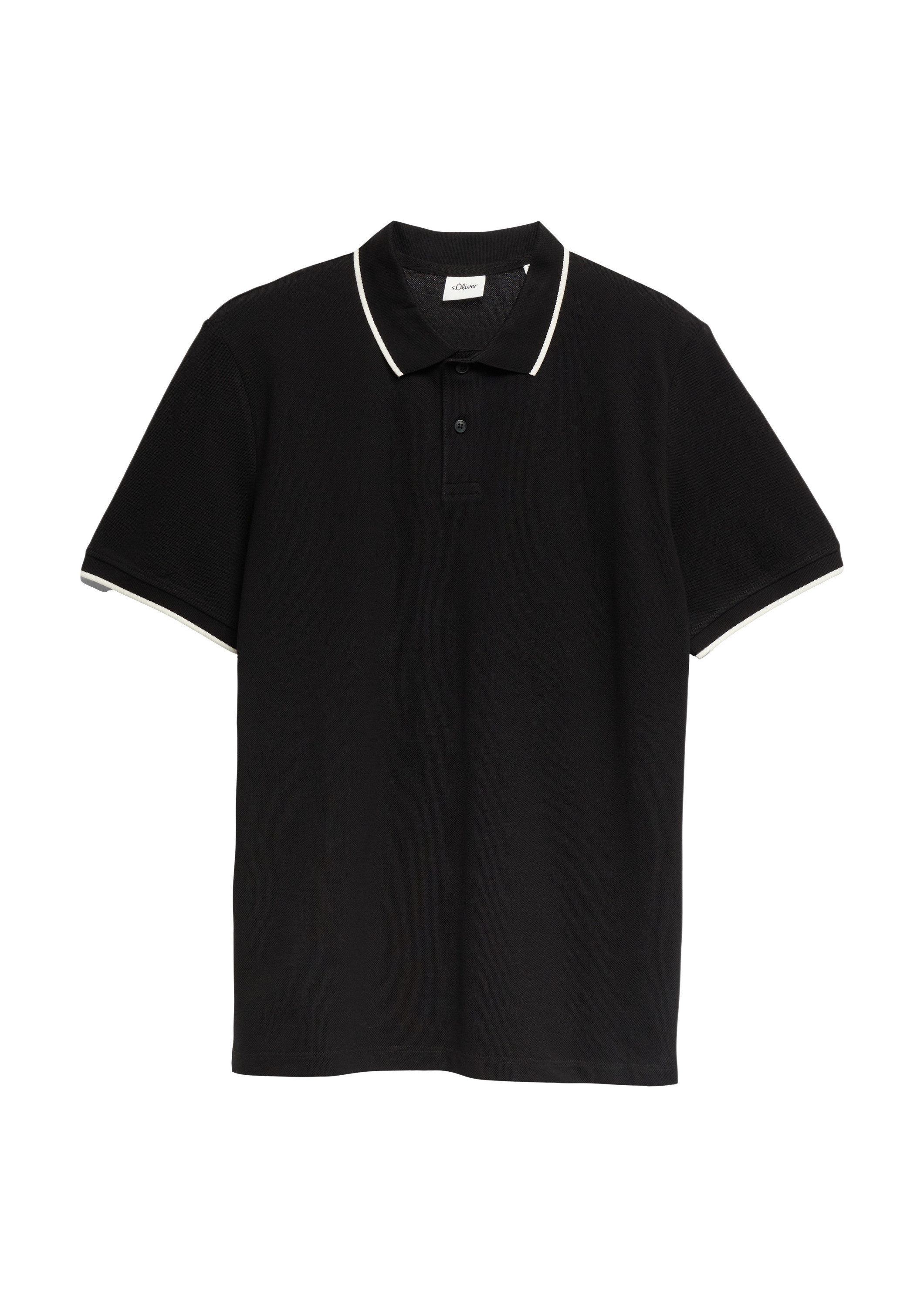 s.Oliver Kurzarmshirt Polo-Shirt Piqué-Poloshirt mit Kontrast-Details