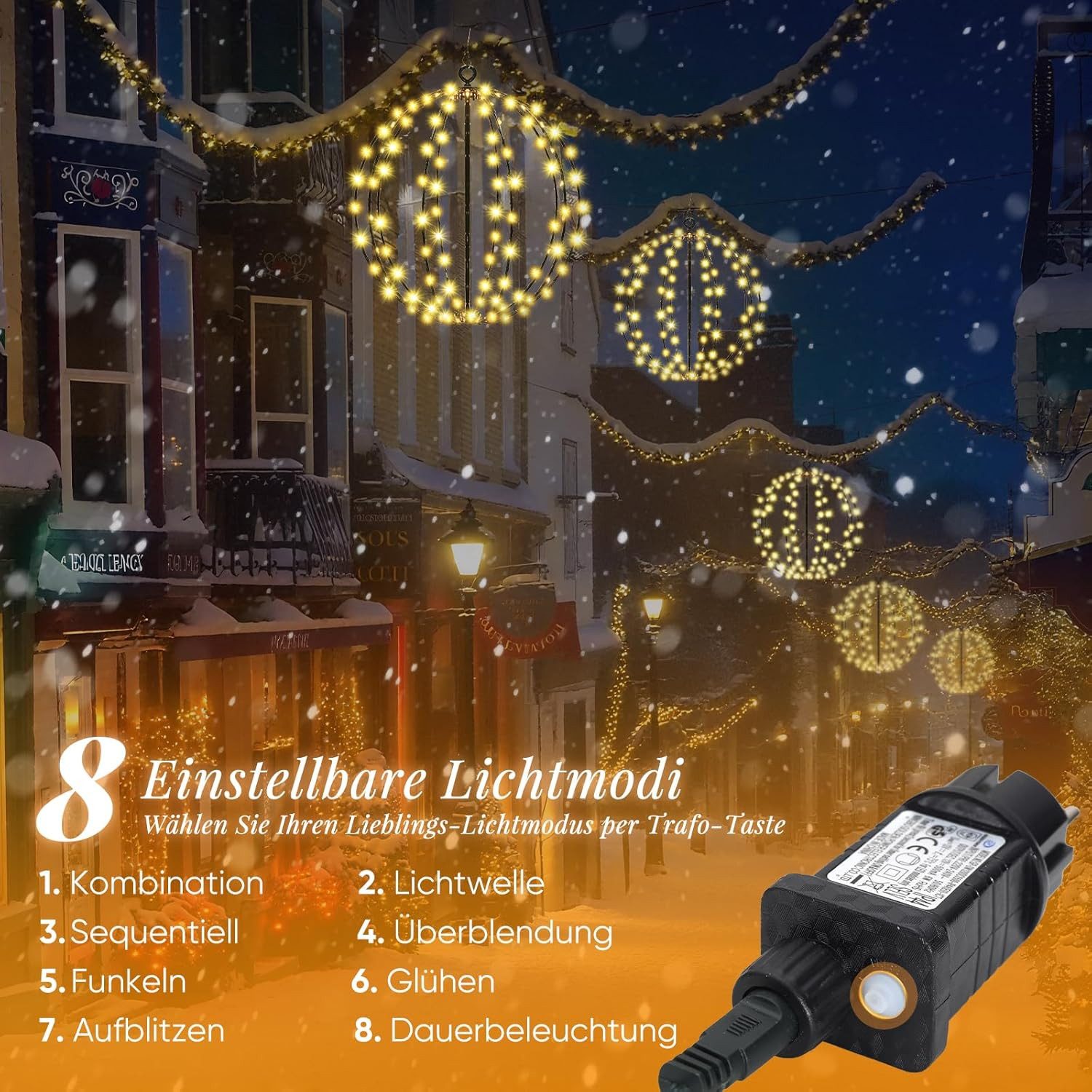 Salcar LED Kugelleuchte LED Weihnachtsdeko Lichterkette Außen 30cm 120 LED günstig online kaufen
