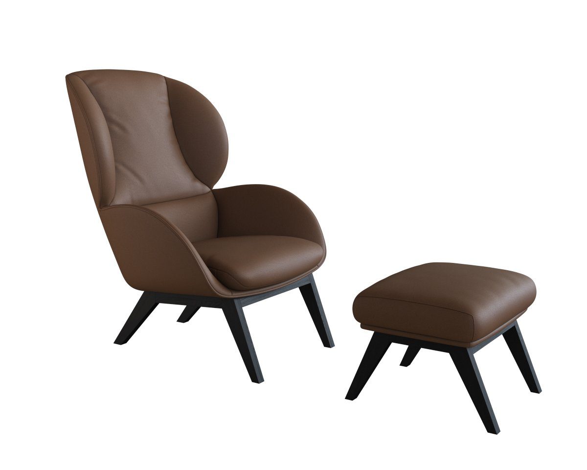 FLEXLUX Ohrensessel Adria Designsessel, Loungesessel, Stil & Komfort, organische Form, Fuß Holz schwarz