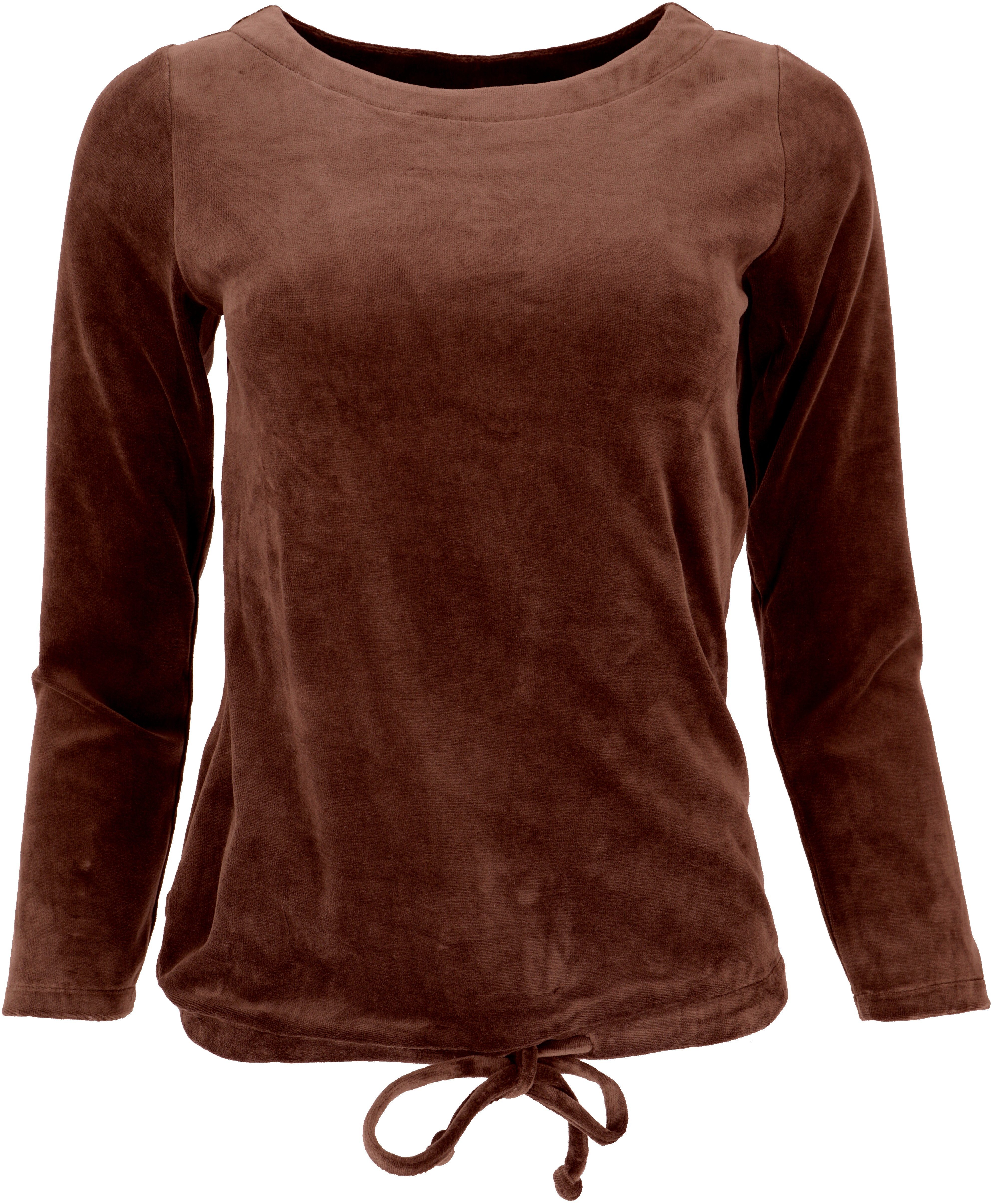 Guru-Shop Longsleeve Nicki-Pullover, weiches Samtshirt, Langarmshirt.. günstig online kaufen