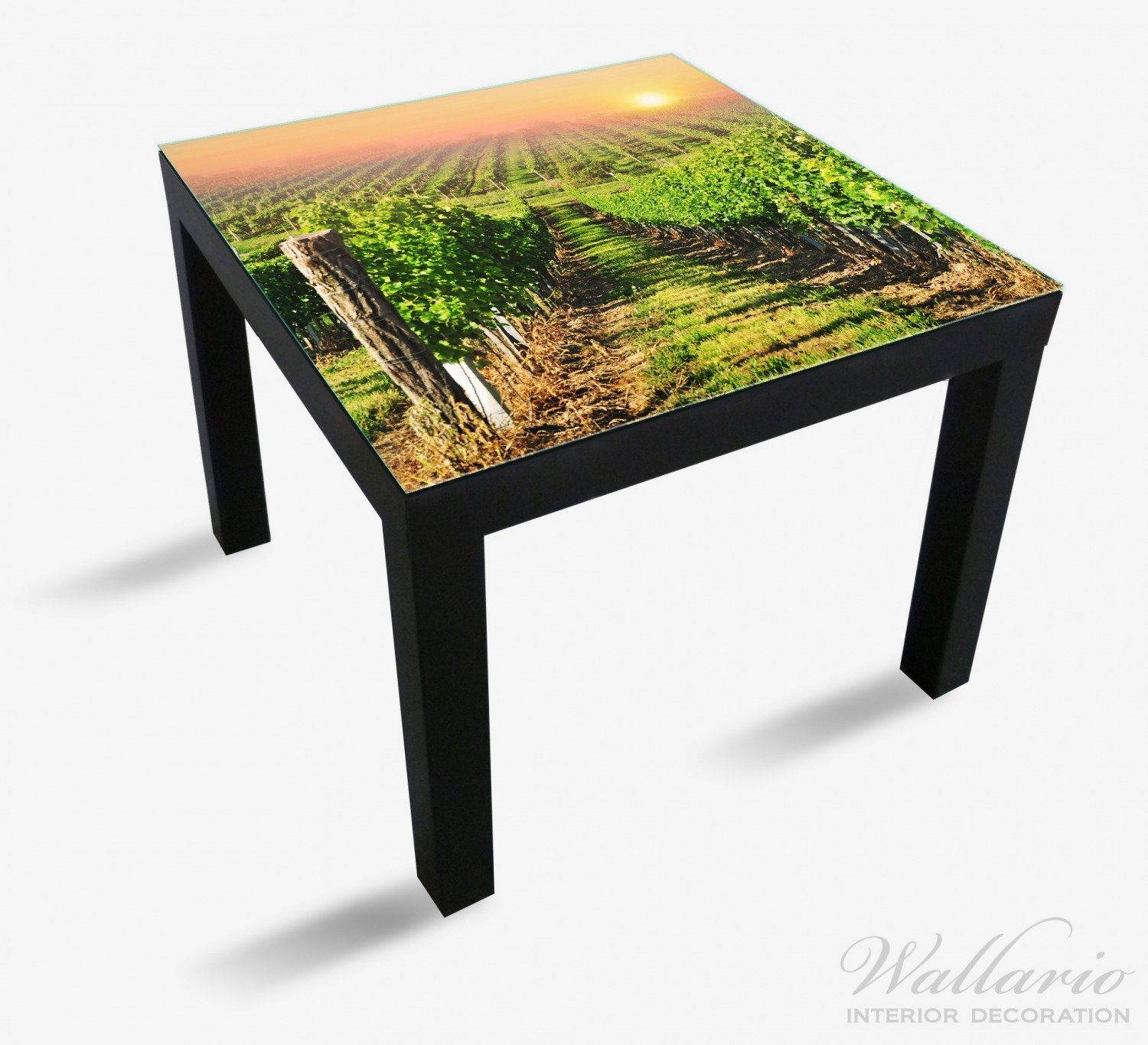 Lack untergehender St), Tischplatte Weinberg mit (1 Ikea Wallario Sonne für geeignet Tisch