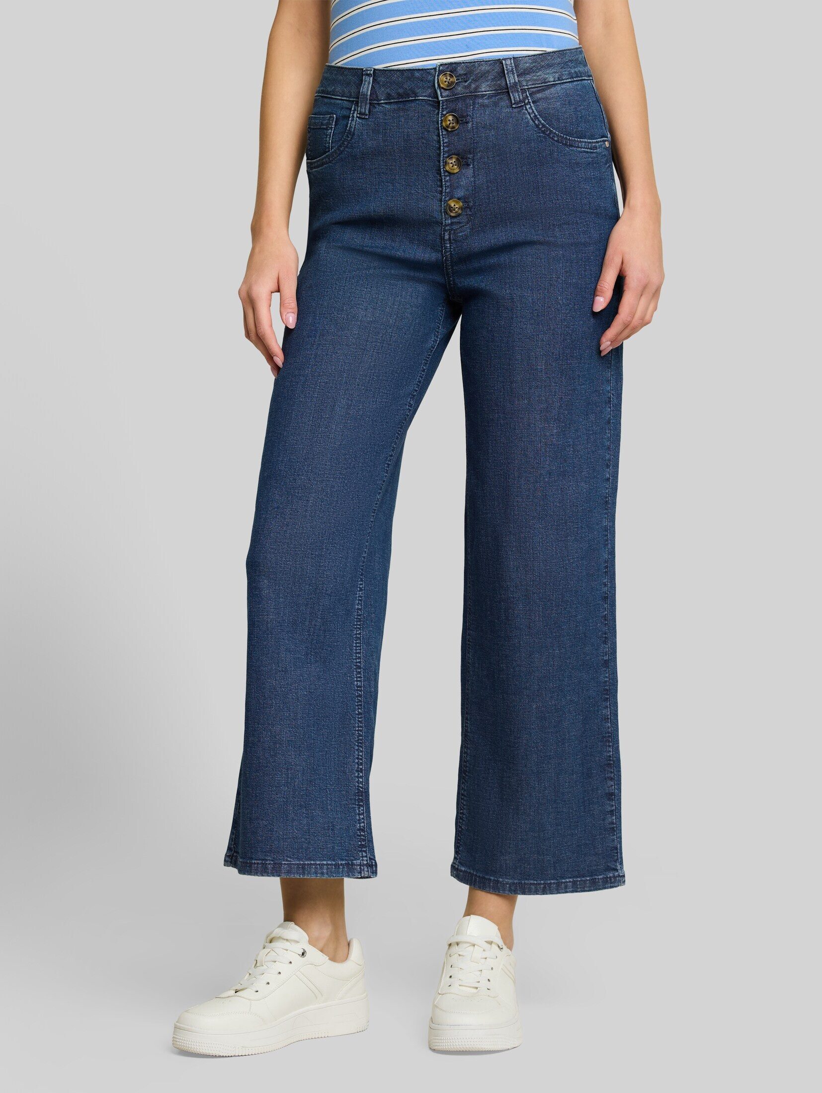 TOM TAILOR 7/8-Jeans Jeanshosen TTNELMA CULOTTE Jeans mit Knopfleiste