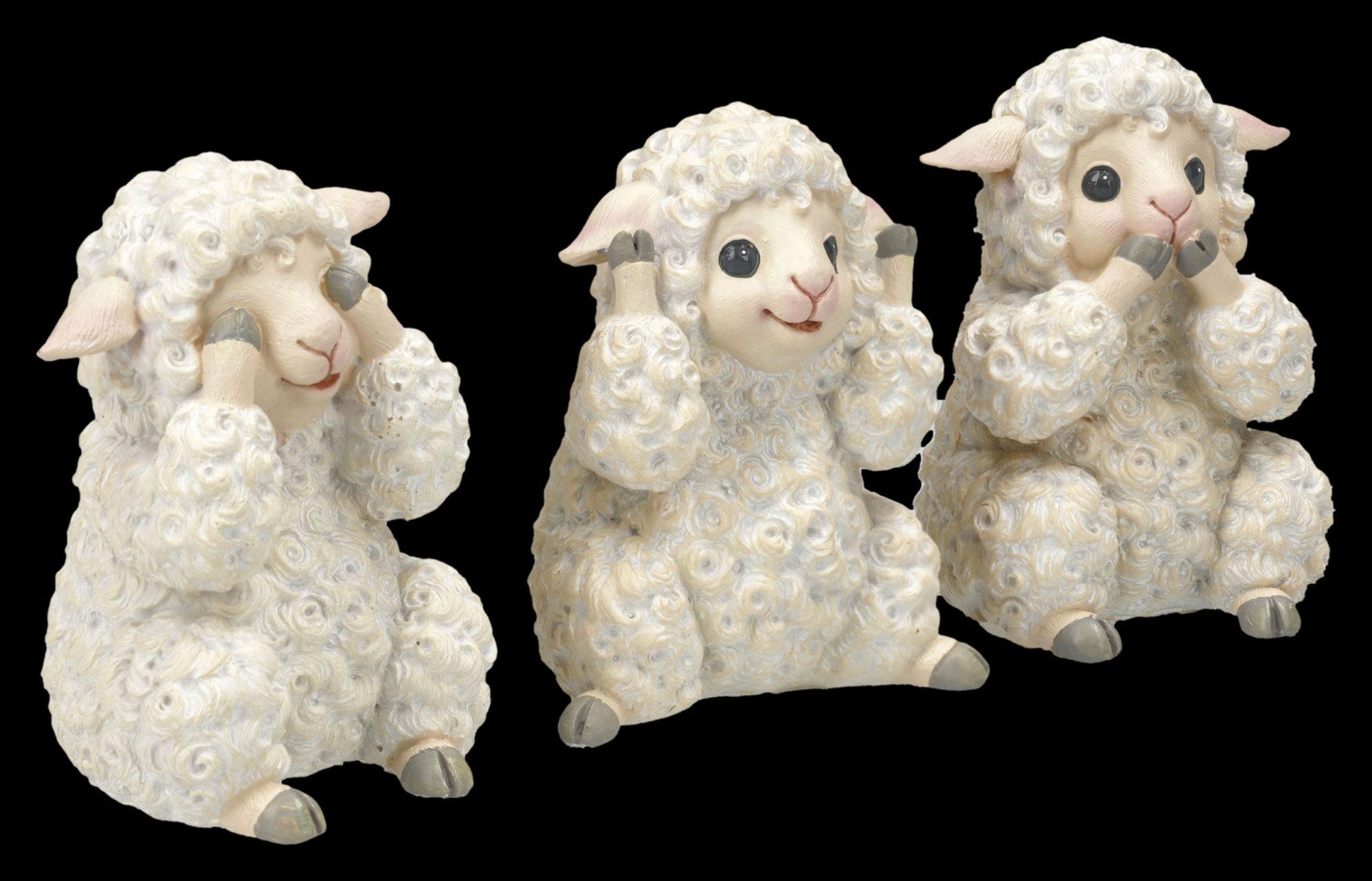 Figuren Shop GmbH Tierfigur Lustige Schafe Figuren – Nemesis Now Statue Set 9 cm Sammlerfigur
