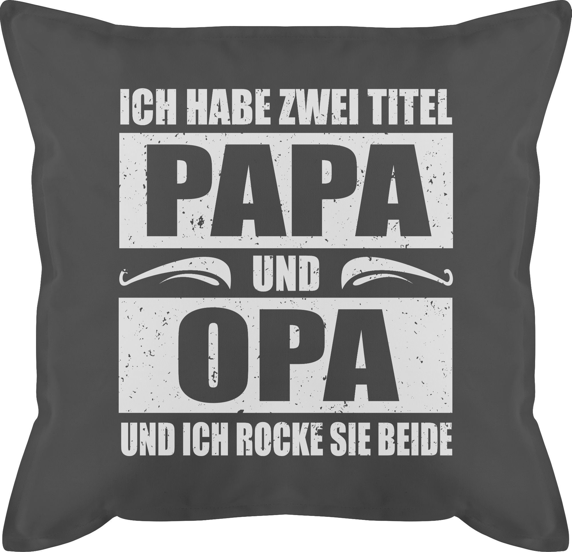 - / Opa simpel Shirtracer Vatertagsgeschenk Papa Grau habe zwei Ich Dekokissen Kissen weiß, 1 Titel und