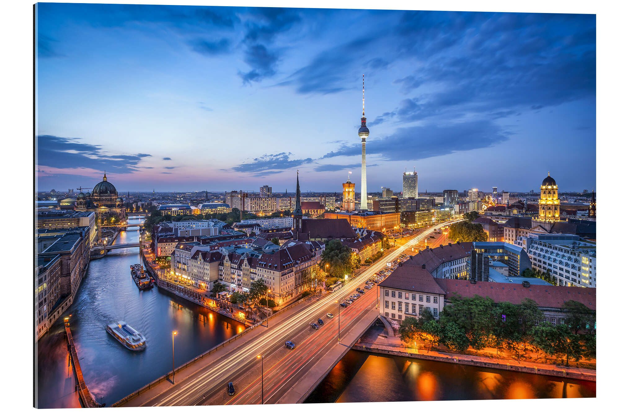 Posterlounge XXL-Wandbild Jan Christopher Becke, Die Skyline von Berlin bei Nacht, Fotografie