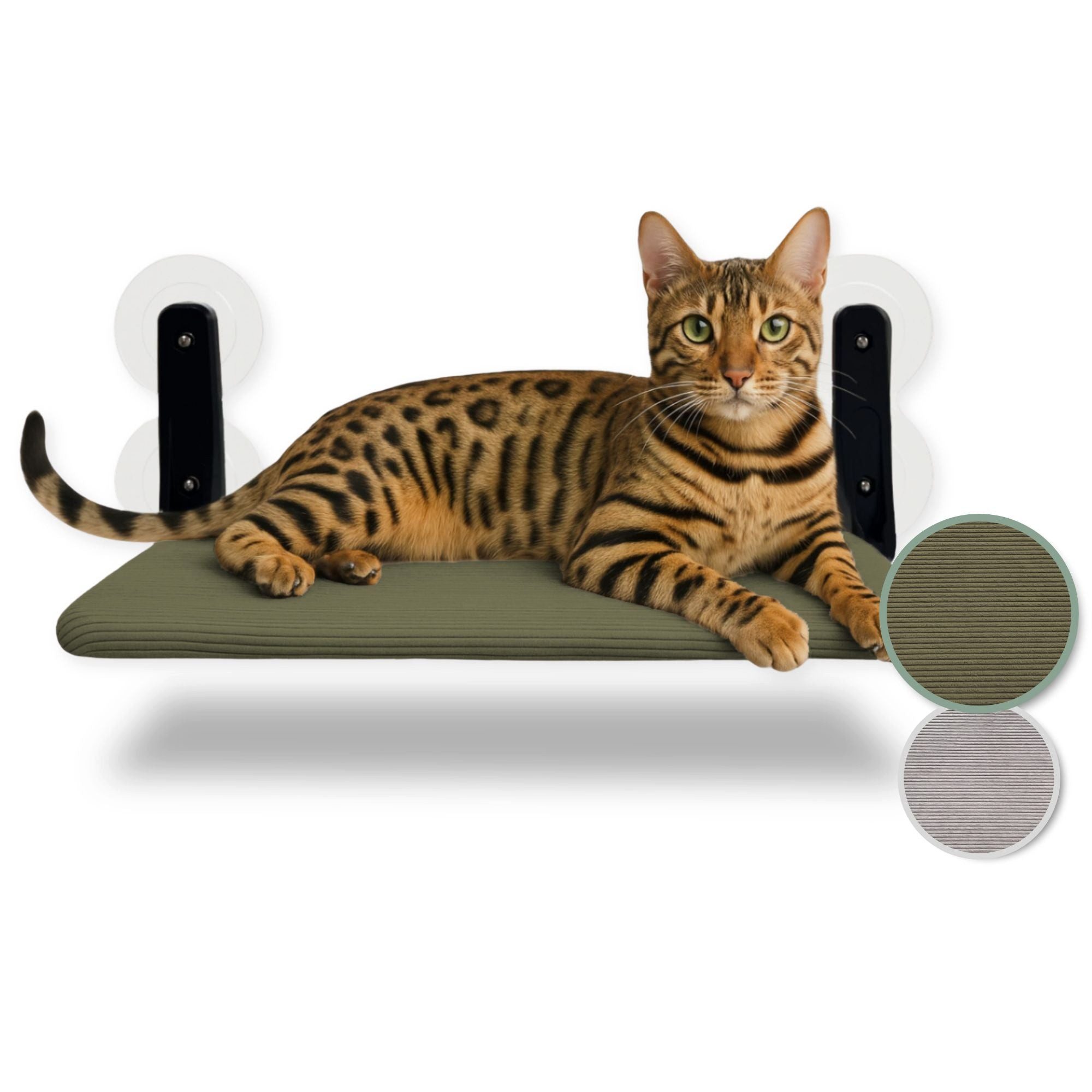 Piupet Tierdecke Katzenfensterliege I schwebend I Katzenbett bis 20 kg I mit Saugnäpfen, Kord / Mesh