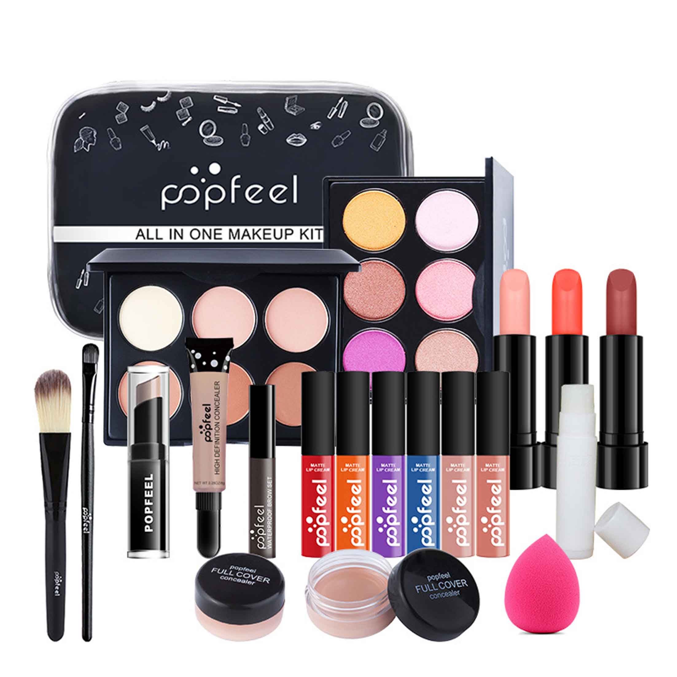 KINSI Make-up Set 20-teiliges Einsteiger-Schminkset, Make-up Geschenkset, hautfreundlich, 20-tlg., Leichtes Schminkset Komplettset, Must Have Set für Makeup-Trägerinnen