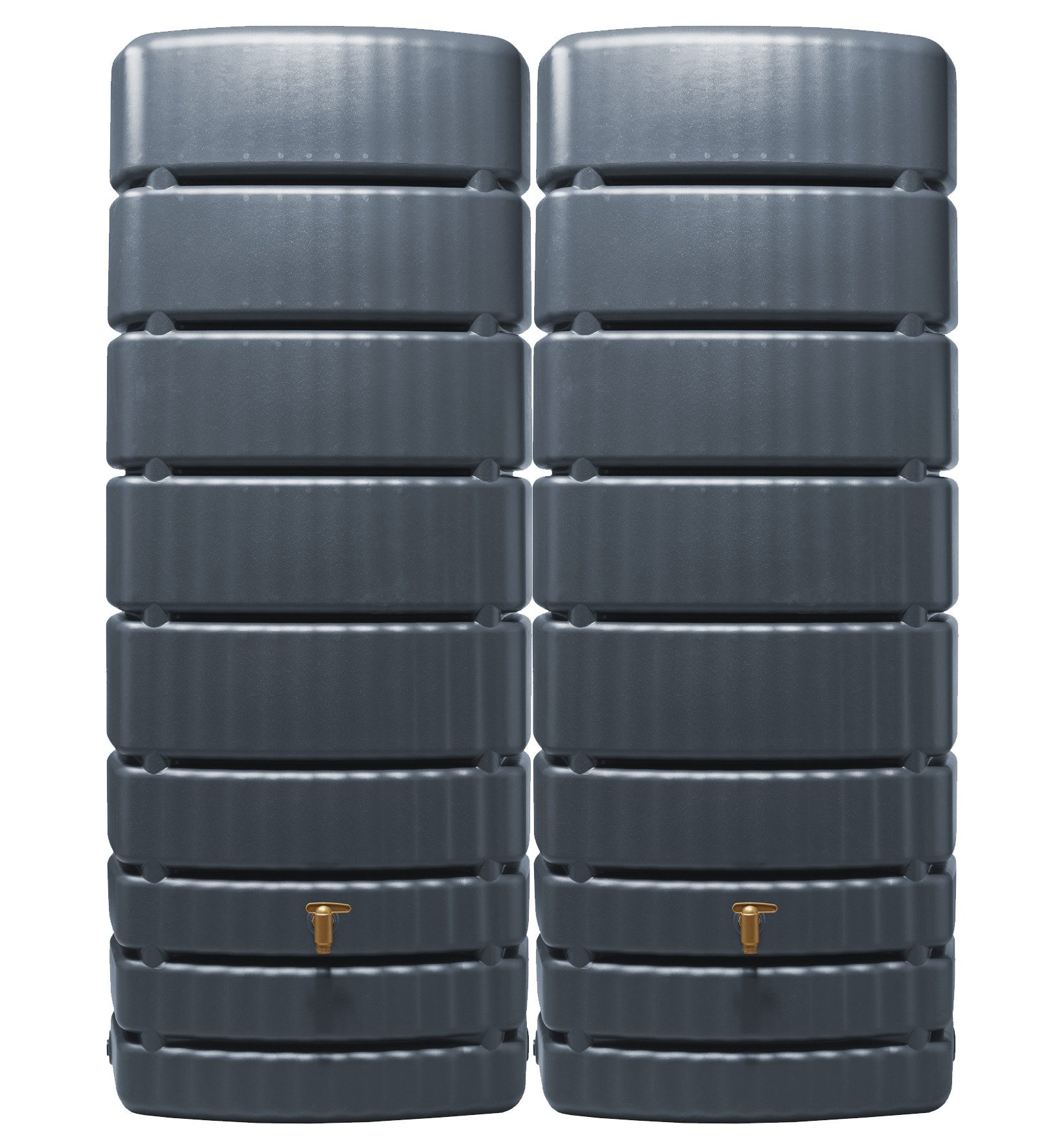 4rain Regentonne SLIM Wandtank-SET 1000 L, graphite grey