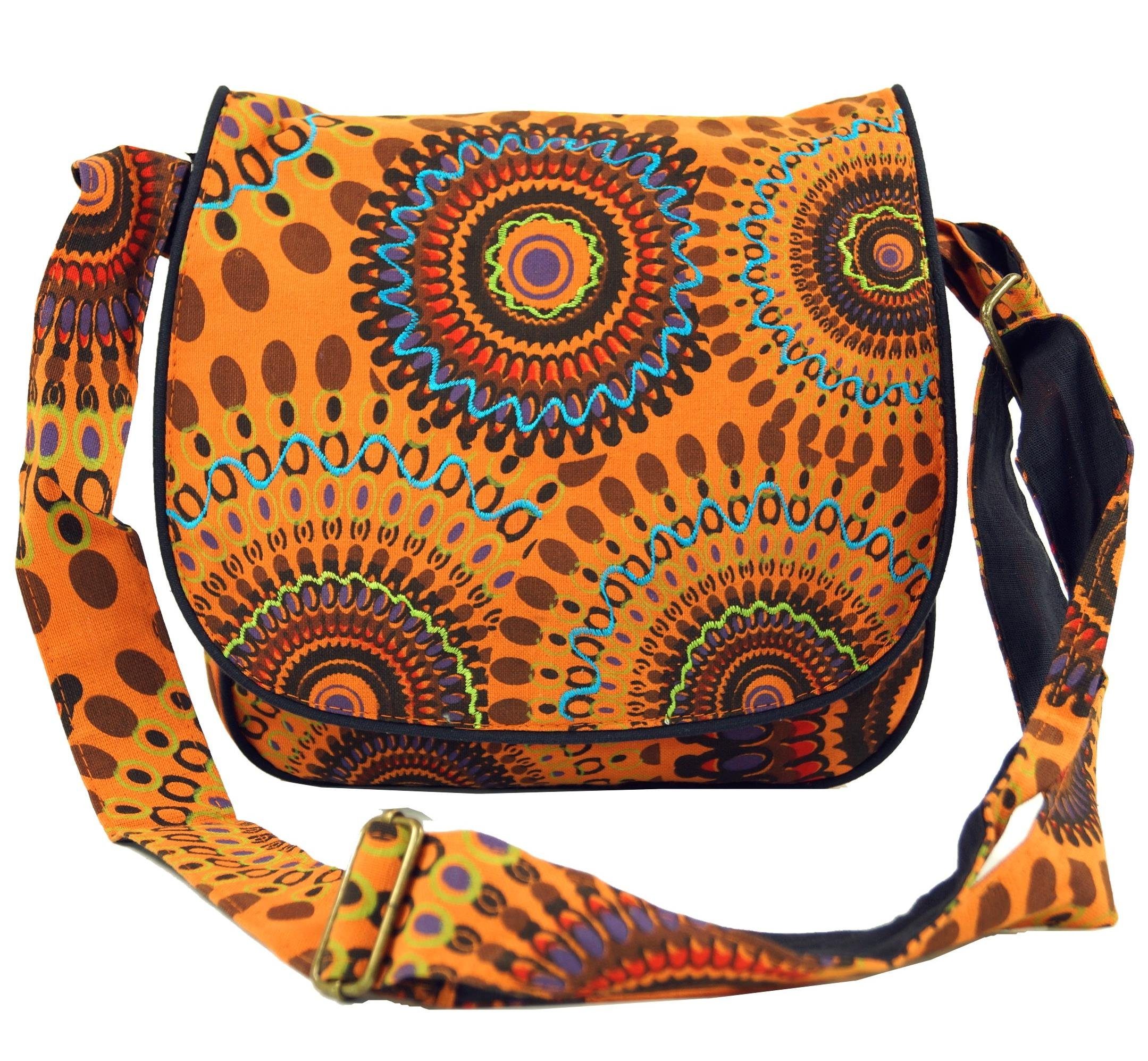 Guru-Shop Schultertasche Schultertasche, Hippie Tasche, Goa Tasche -.. orange