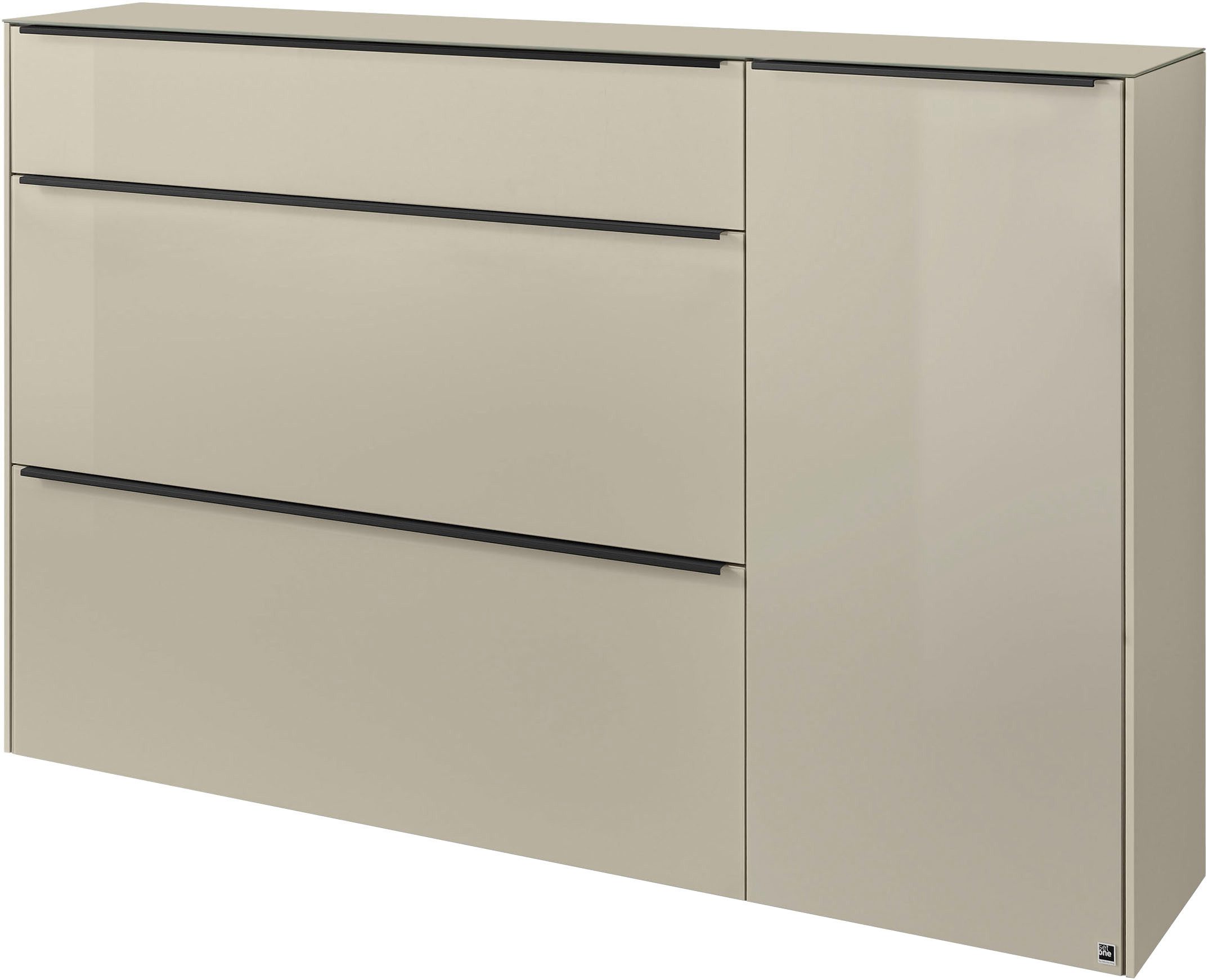 set one by Musterring Sideboard reno-Dielen (1 St), 1 Schubkasten, 2 Klappen, 1 Tür, Glasfronten in 2 Farben, 160 x 104 cm