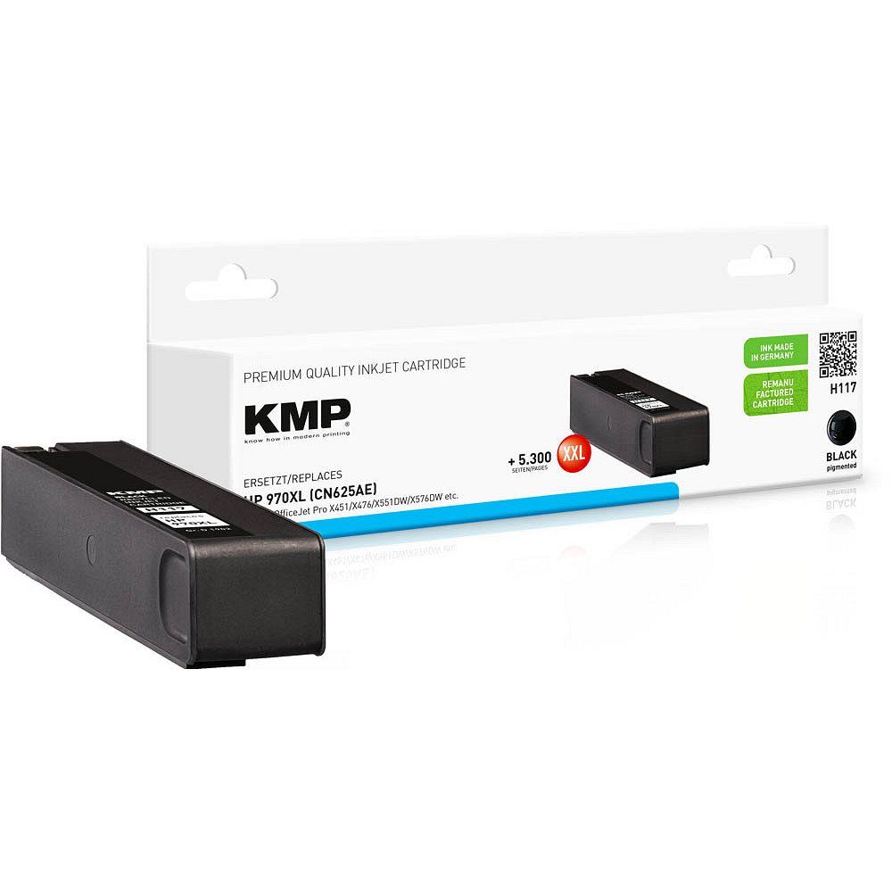 KMP 1 Tinte H117 ERSETZT HP 970XL - Black Tintenpatrone (1 Farbe, 1-tlg) | Tintenpatronen