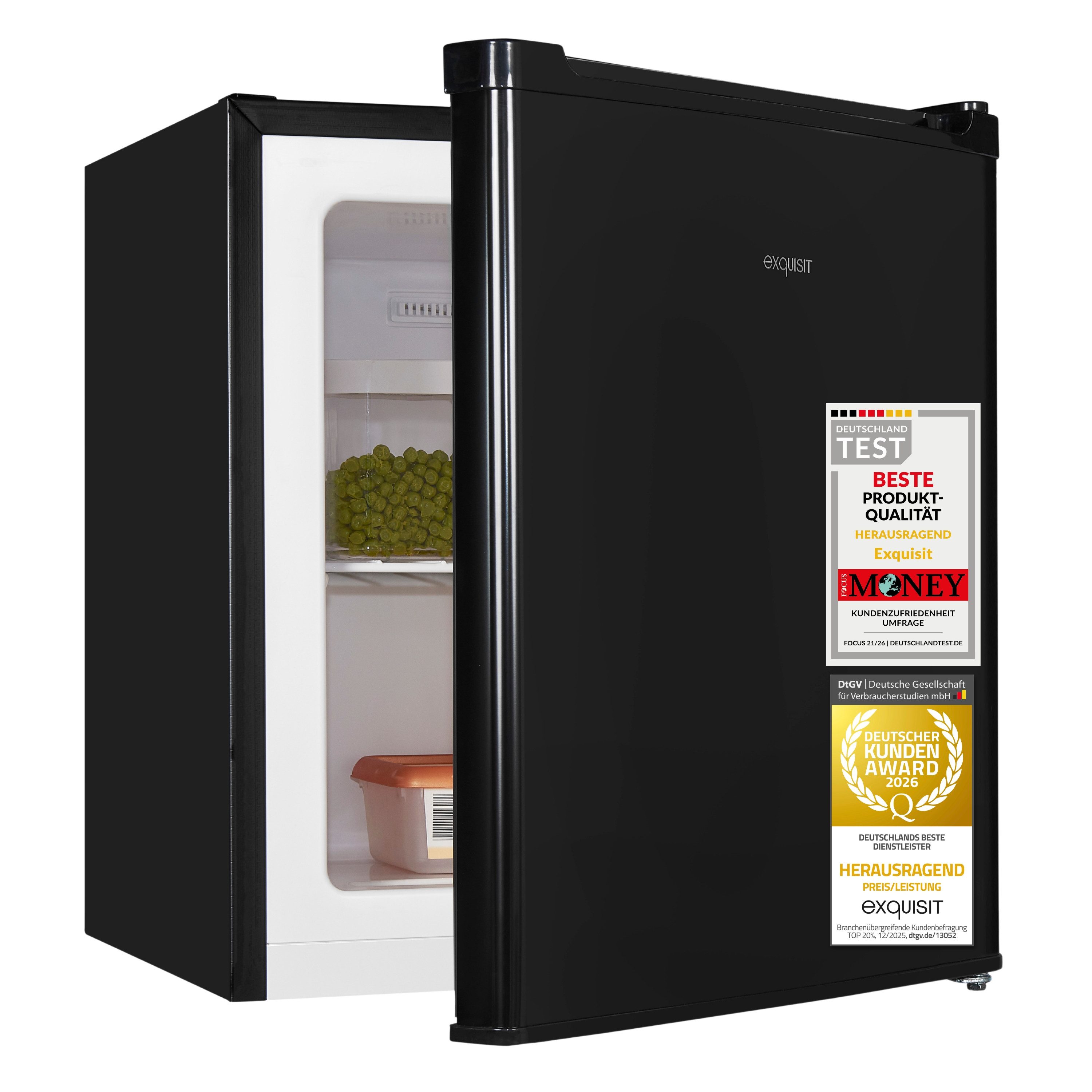 exquisit Gefrierschrank GB05-040E, Mini-Gefrierschrank, kompakt und platzsparend, 4-Sterne Gefrieren