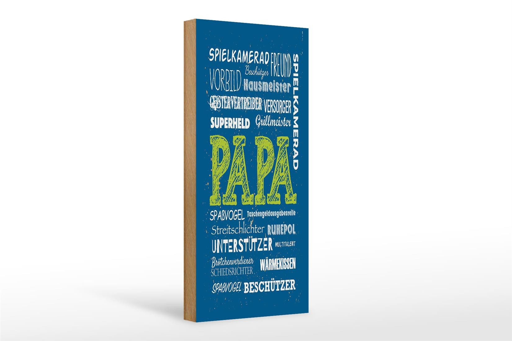 Holzbild Spruch Papa Superheld Vorbild Beschützer 10x27cm