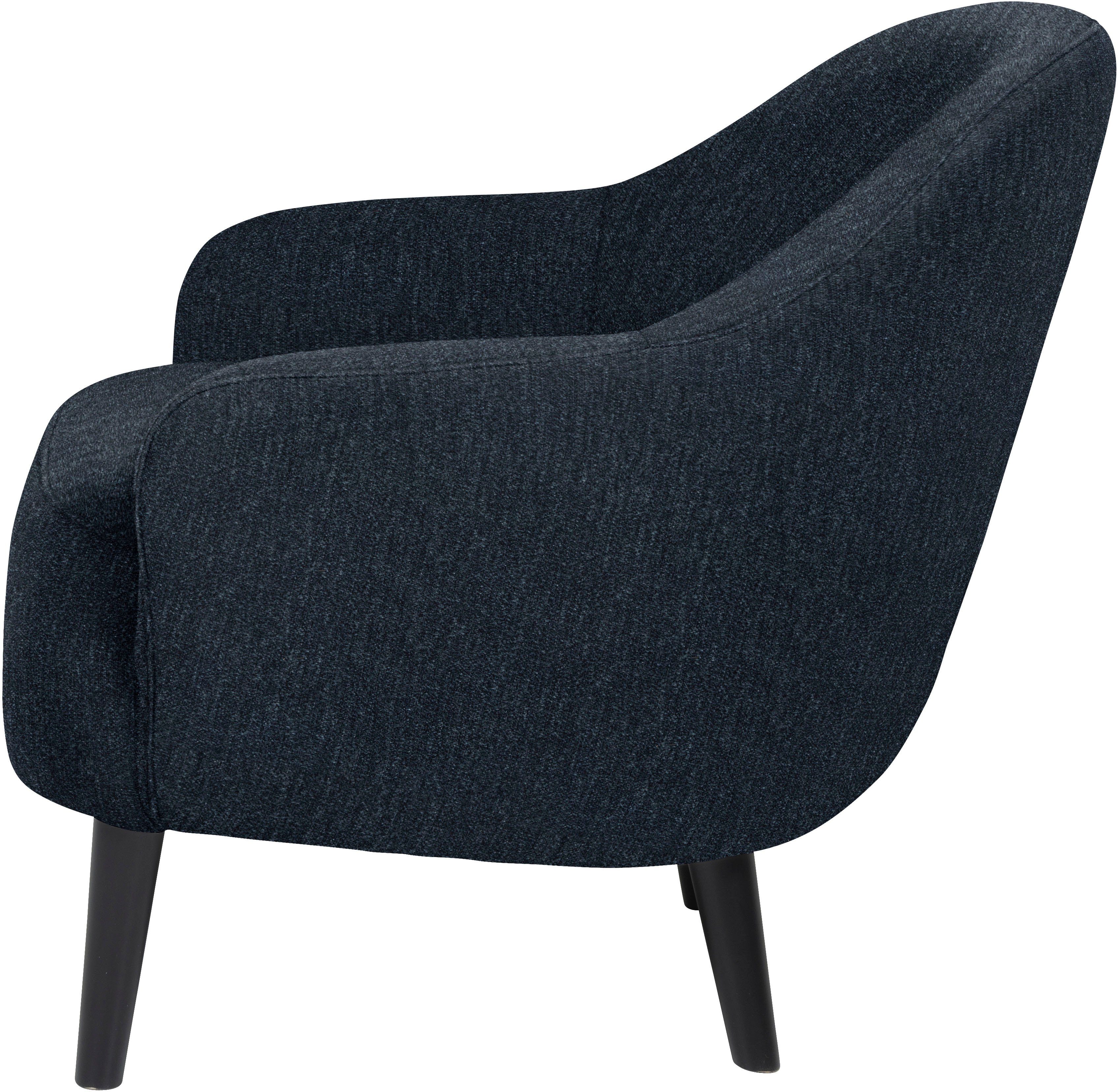 Chromfuß, Paloma, im wahlweise furninova Loungesessel skandinavischen blu Design midnight mit