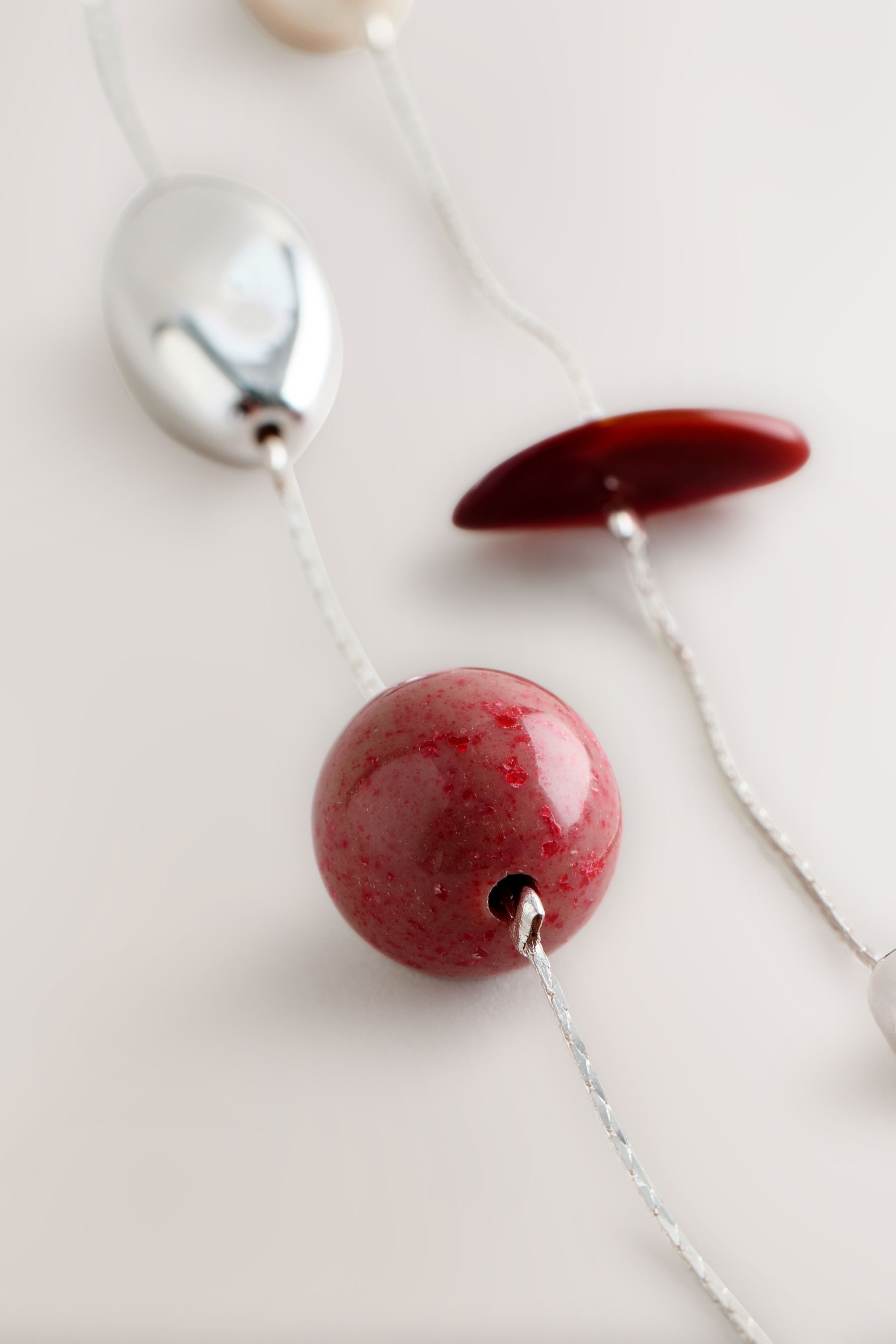 Next Lange Kette Doppelreihige, lange Station-Kette mit Perlen (1-tlg)