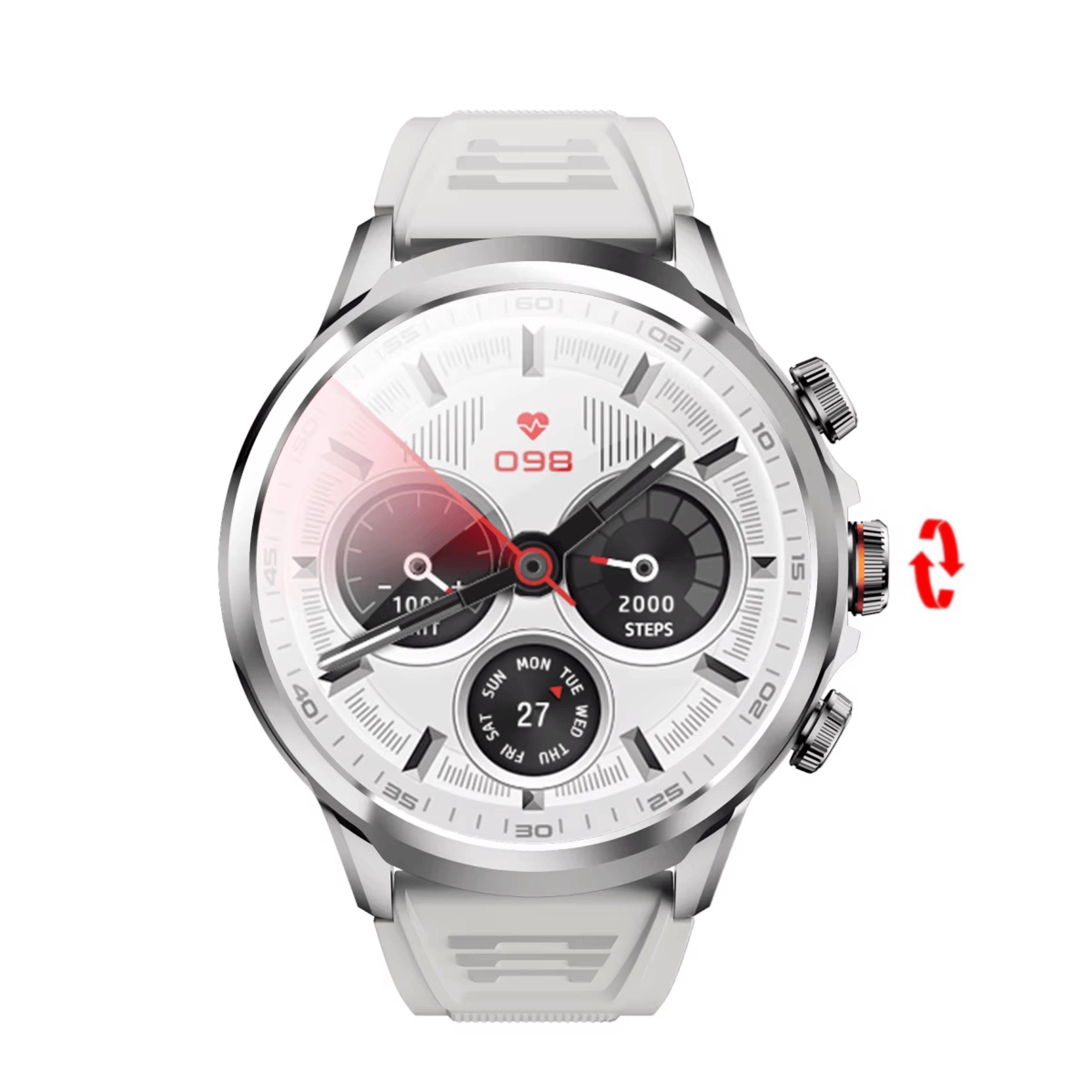 Nagham Ghazal Aswad Smartwatch SIM GPS WIFI 5G NFC App Download AMOLED Herren Damen Smartwatch (5,2 cm), SIM AMOLED GPS NFC 5G