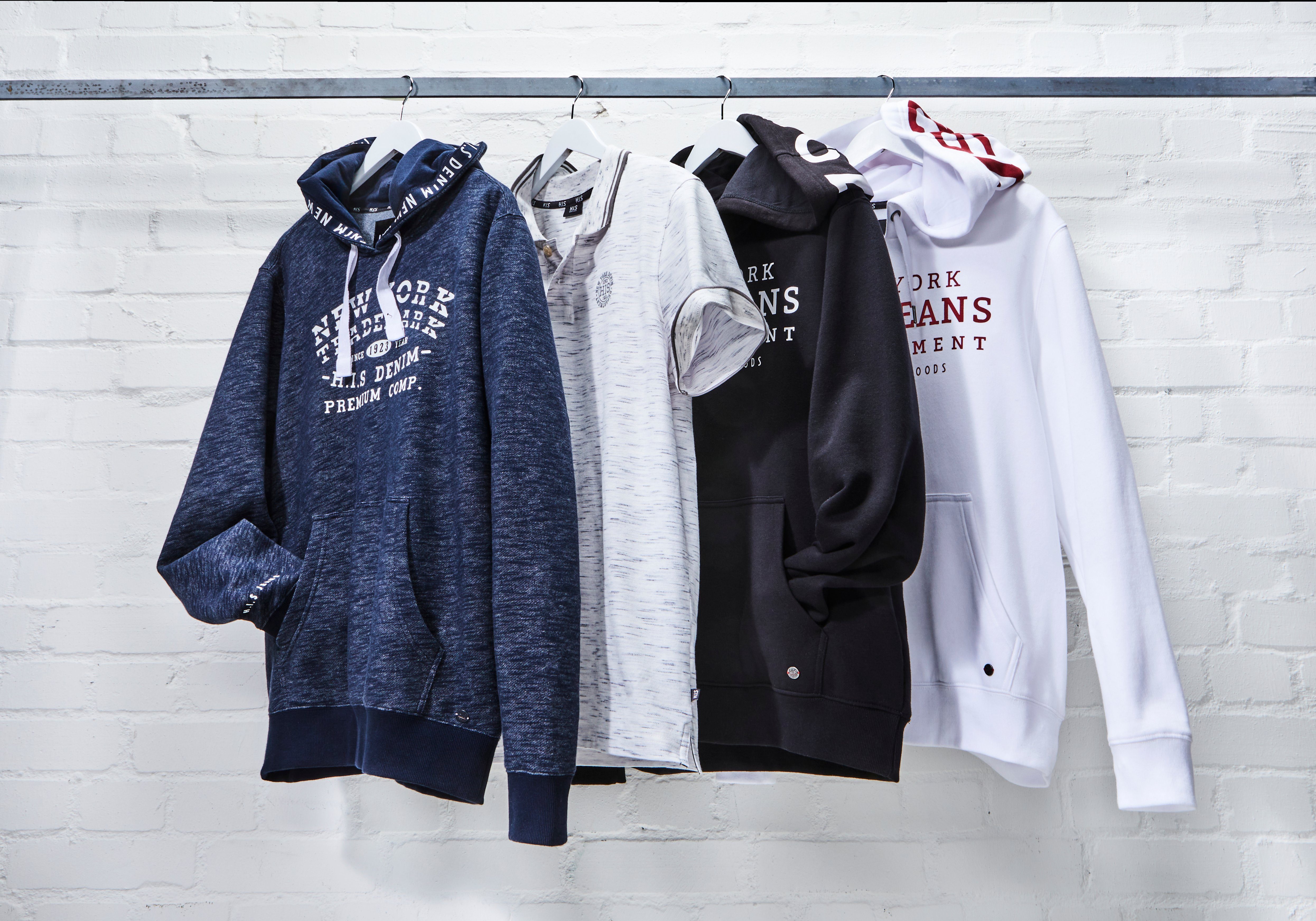 H.I.S Kapuzensweatshirt Langarm, lockere Passform, mit Print, Kapuze