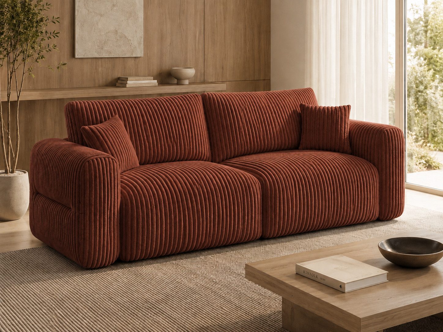 Möbeldreams Sofa "Adeline" Cord Modern Wohnzimmersofa mit Komfortpolsterung, Perfekt für einen erholsamen Schlaf 1 Teile, Polstersofa mit Strukturbezug und breiten Armlehnen