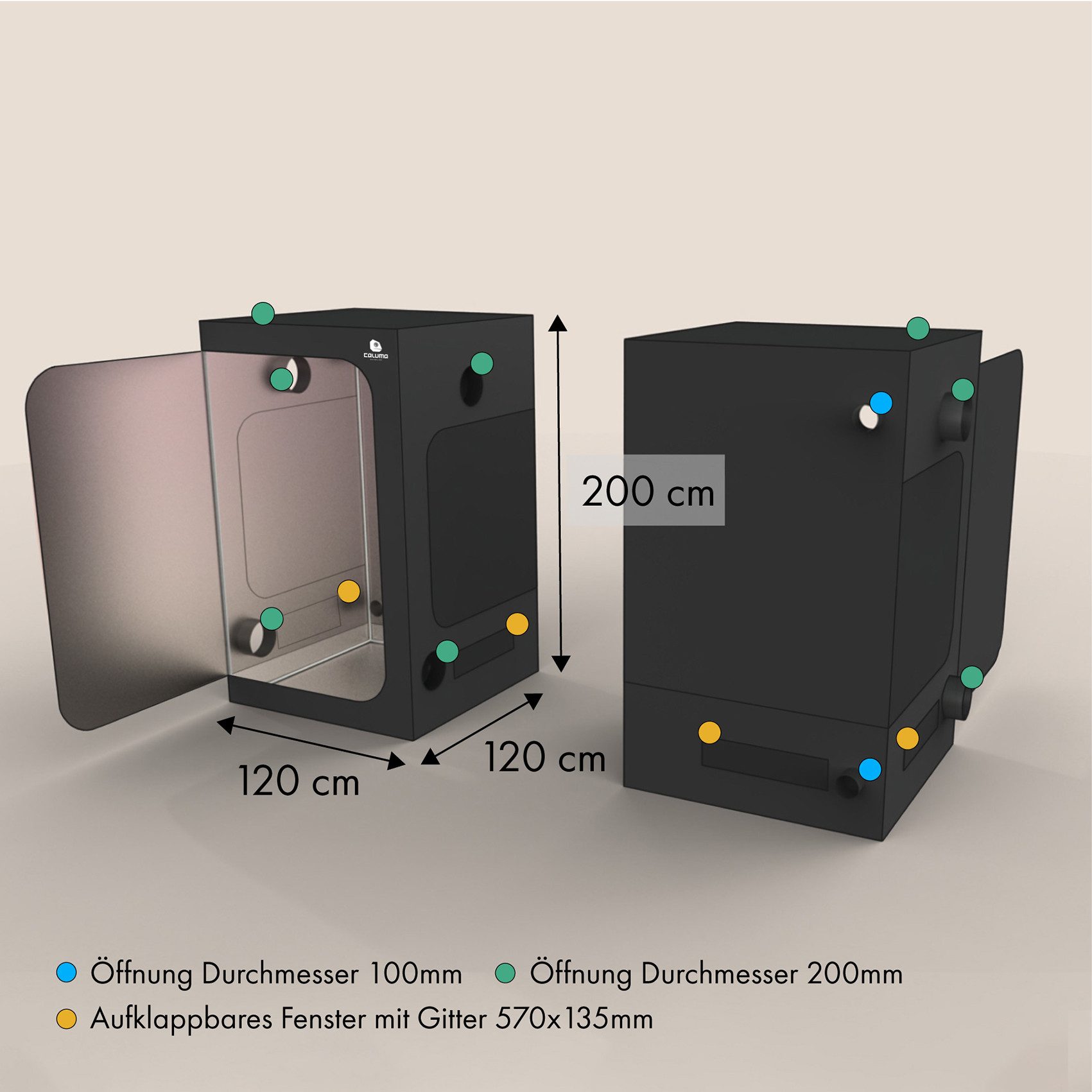 Green Spirit Gewächshaus Growbox 120x120x200 cm, günstig online kaufen