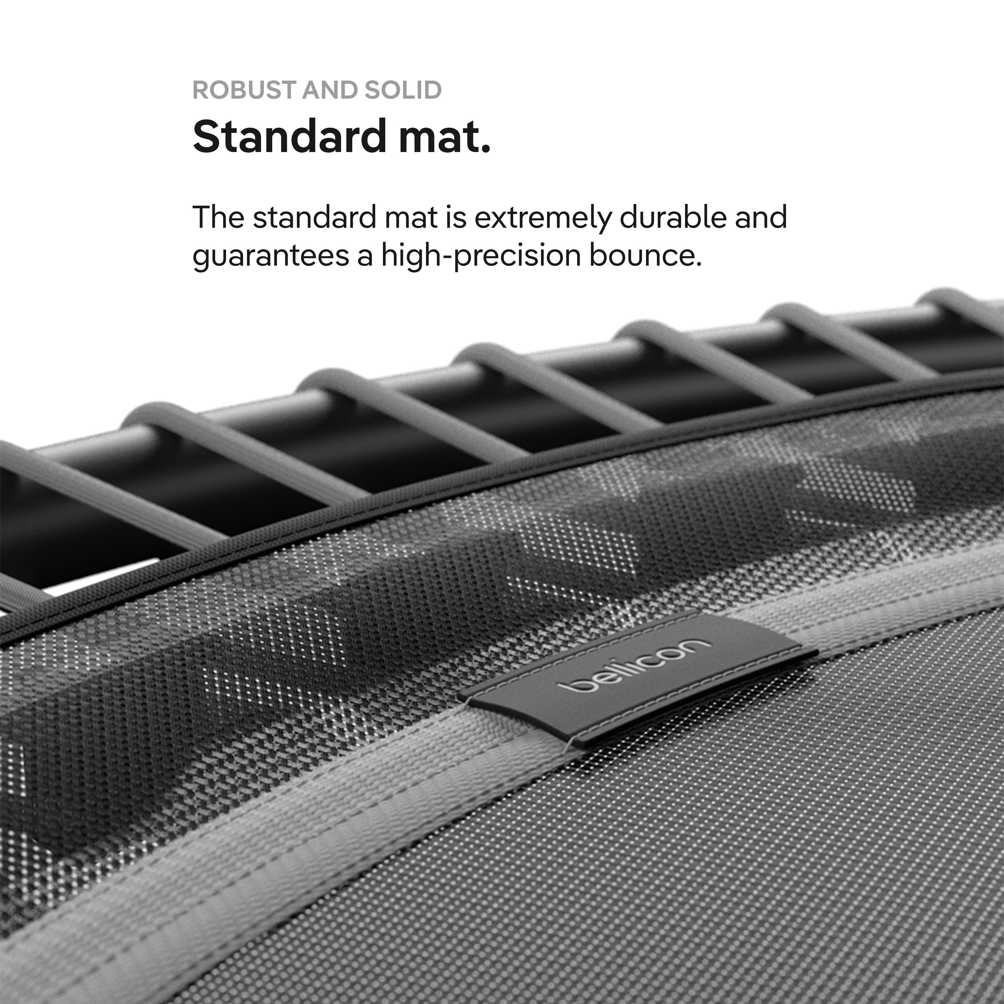 bellicon Fitnesstrampolin 100cm (Beige) mit Seilring-Federung bis 90kg (Medium), Stabile Schraubbeine & 2 Haltegriffen, Dreiteiliger Rahmen