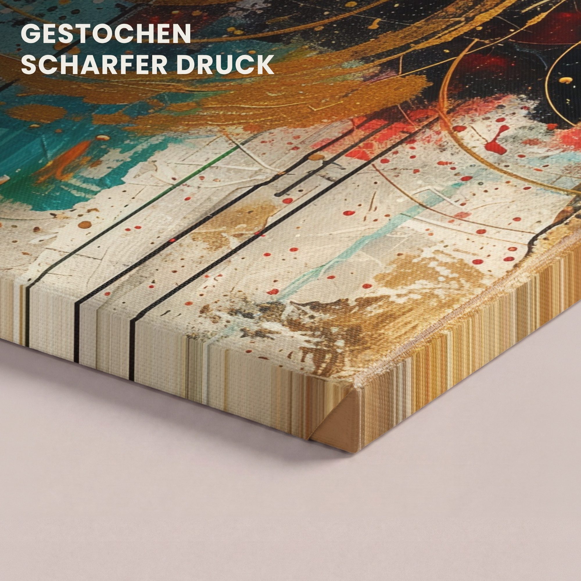 OneMillionCanvasses® Leinwandbild Kunst - Abstrakt - Ästhetisch - Gold, Fotodruck (1 St), Leinwand Canvas Wandbild, Wanddekoration 20x30 cm – Bild 3 von 5