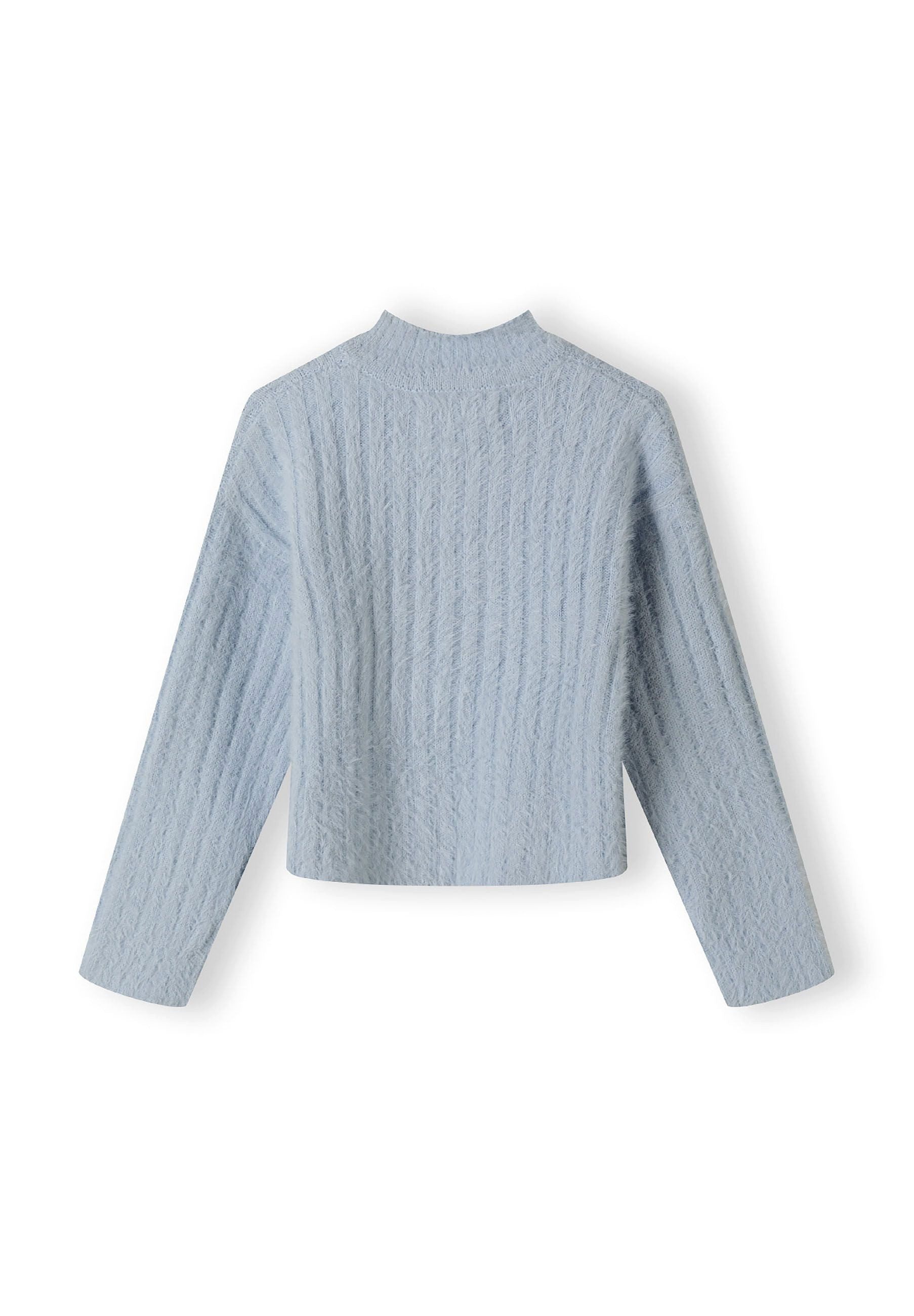 MINOTI Stehkragenpullover für Mädchen in Flauschoptik Rippenstruktur – Bild 3 von 4