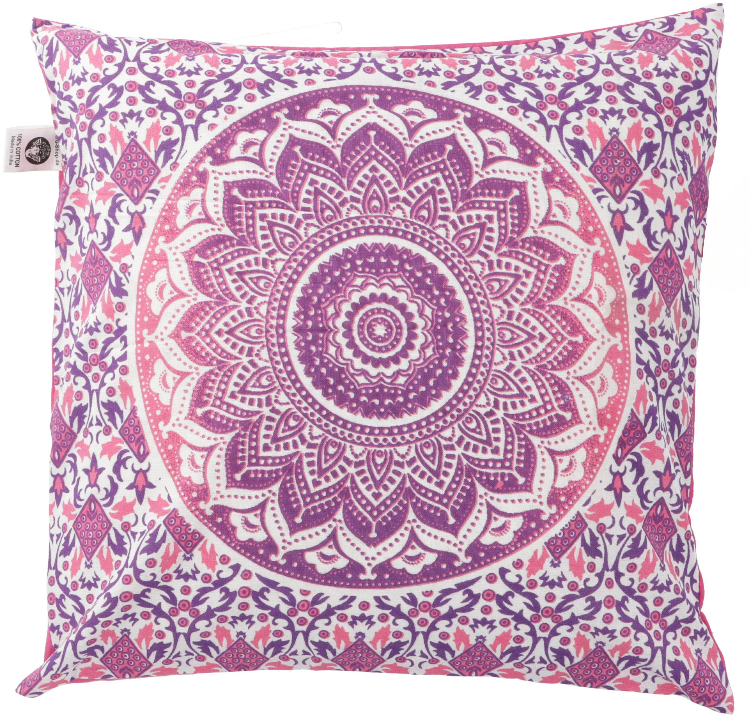 Handgewebter Seiden-Kissenbezug 40x40 Cm – Banarasi Seide, Mandala Muster, Mit Reißverschluss