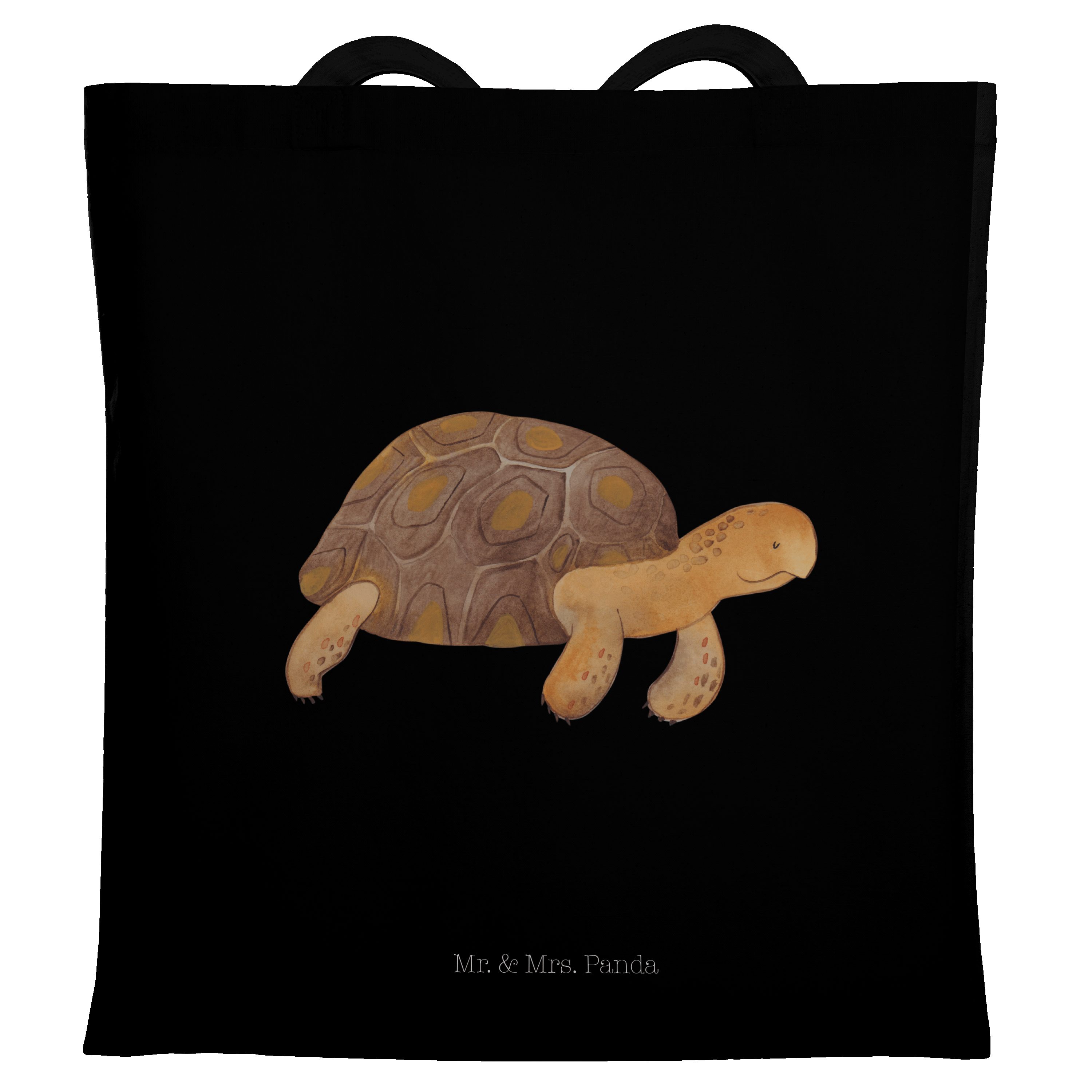 Mr. & Mrs. Panda Tragetasche Schildkröte Marschieren, Shopping Tasche, Schwarz, Schildkröten, Neus (Packung), tasche baumwolle Schildkröte festival tasche