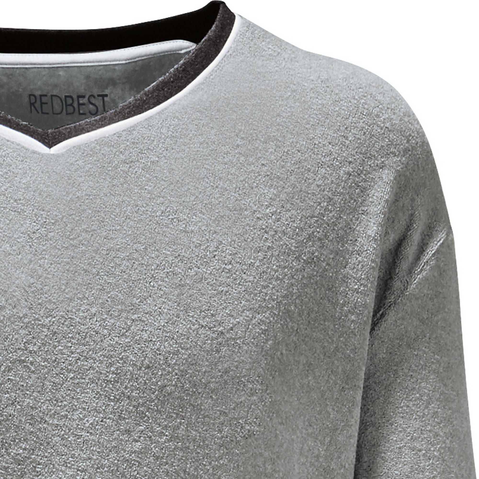 REDBEST Pyjama Herren-Schlafanzug Frottee Uni