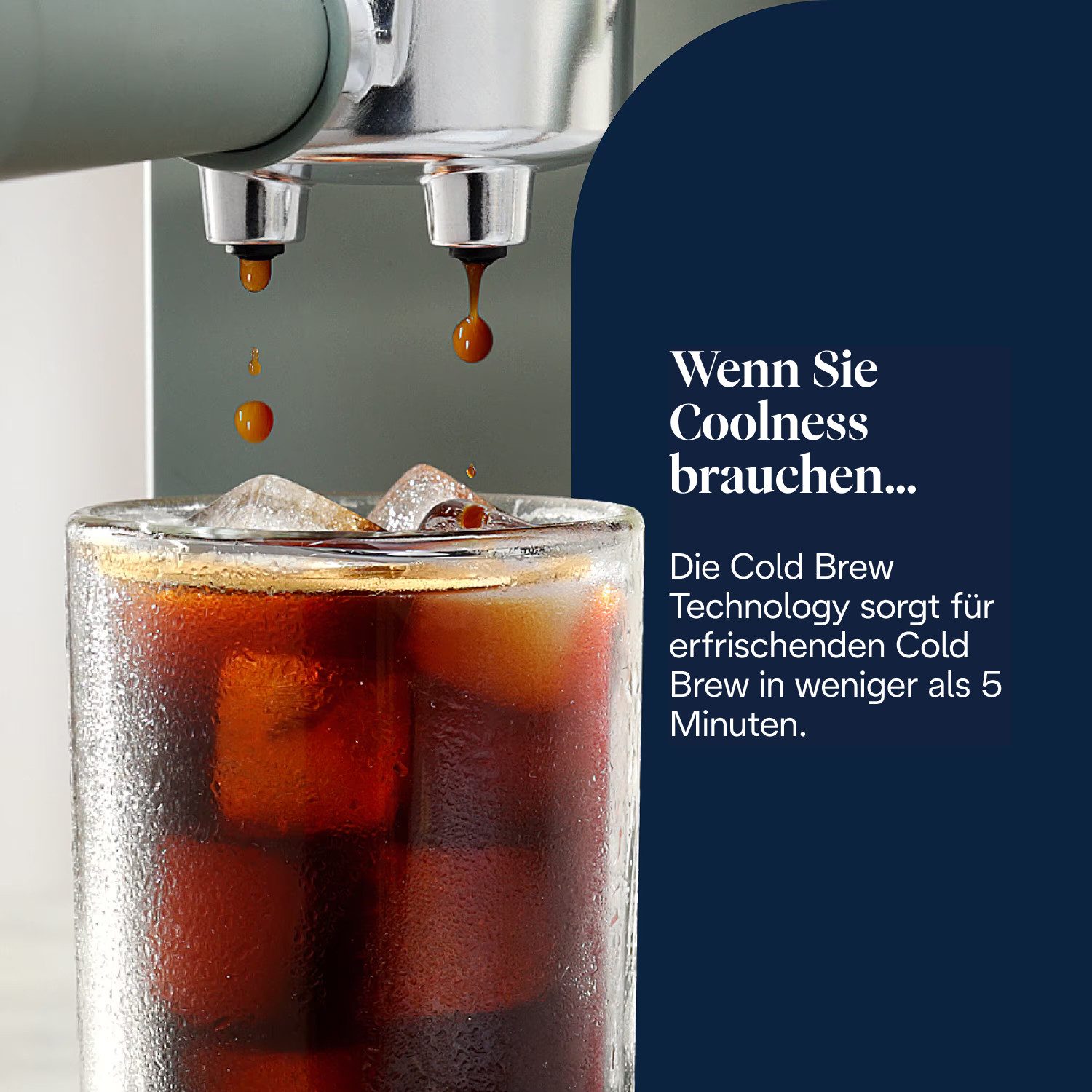De'Longhi Espressomaschine Dedica Duo EC890.GR - Espresso & Cold Brew, 15 Bar, Touch-Buttons, Cold Brew in unter 5 Minuten, 15 cm breit, 1,1L, inkl. Milchschaum – Bild 5 von 5