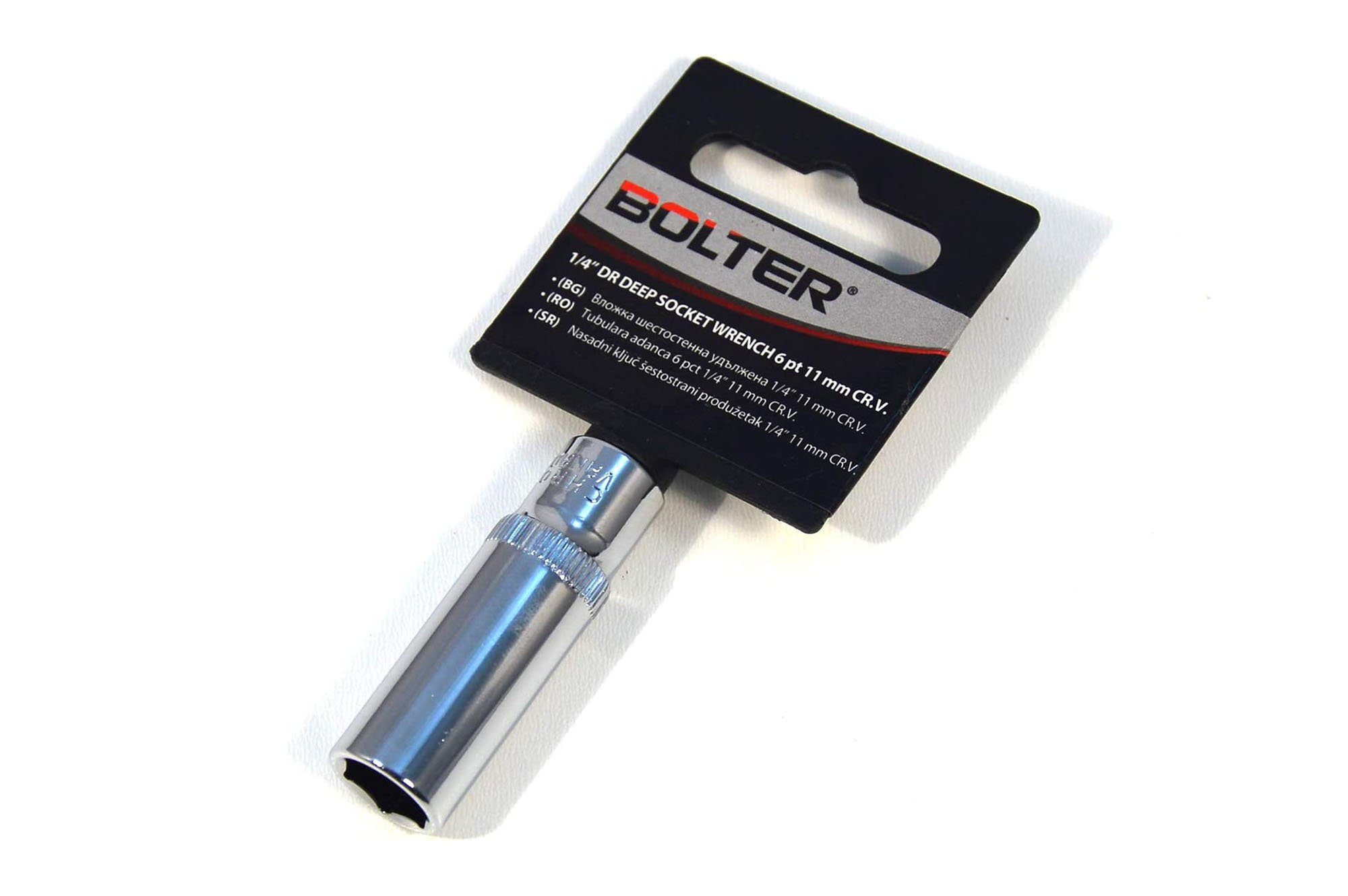 Bolter Steckschlüssel Stecknuss Steckschlüssel Einsätze tief Nüsse lang Nuss 6 kant - 1/4"