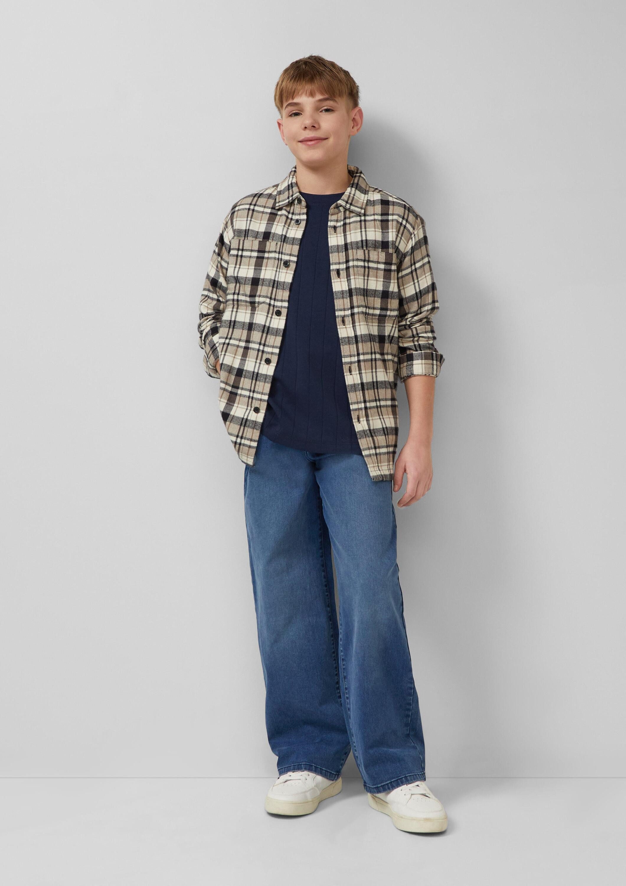s.Oliver Kurzarmshirt T-Shirt Oversize-Shirt aus strukturiertem Interlockjersey