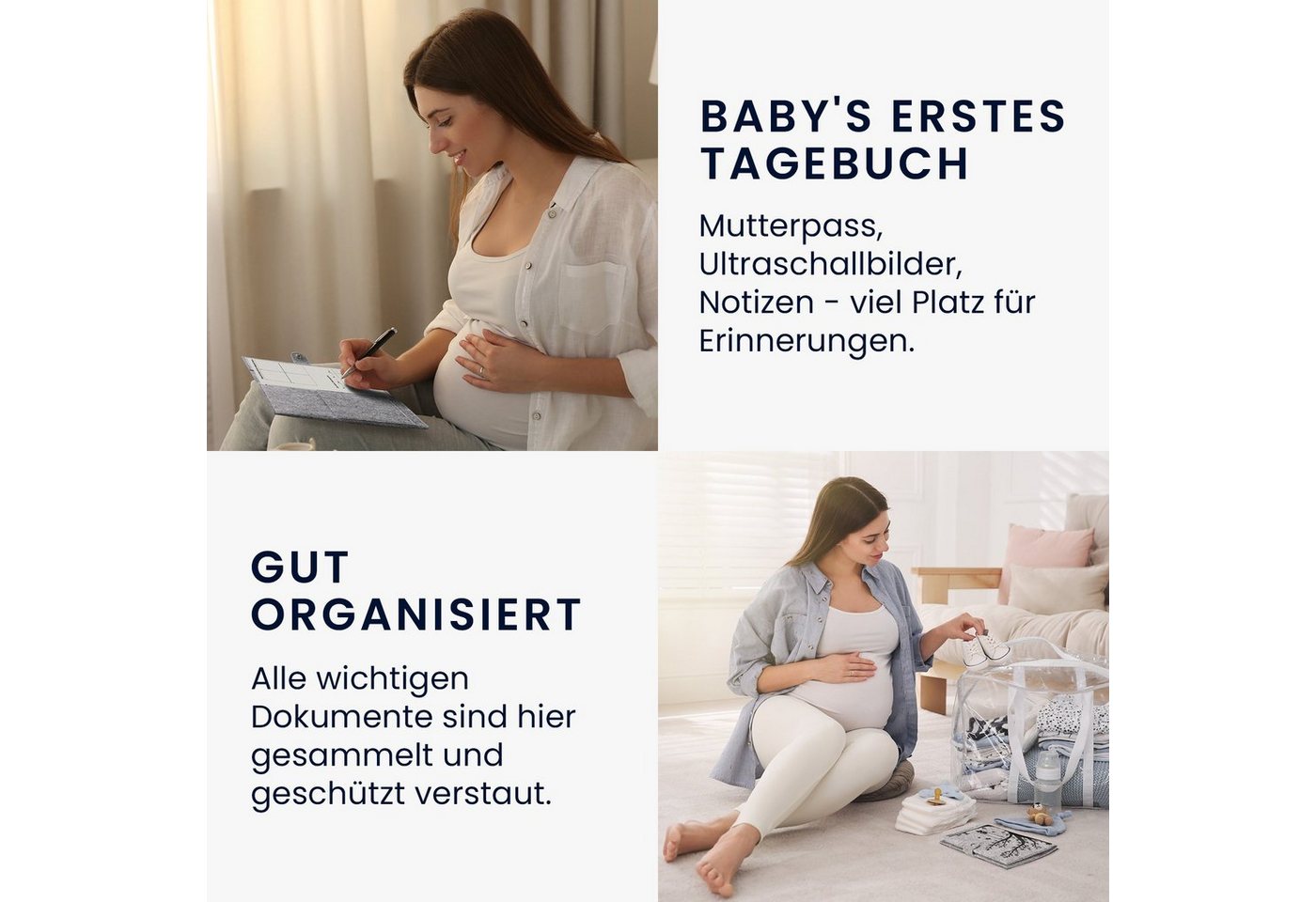 Thumbnail - kwmobile Mutterpass-Hülle Mutterpasshülle aus Filz, Hülle für deutschen Mutterpass mit extra Fächern - Cover in