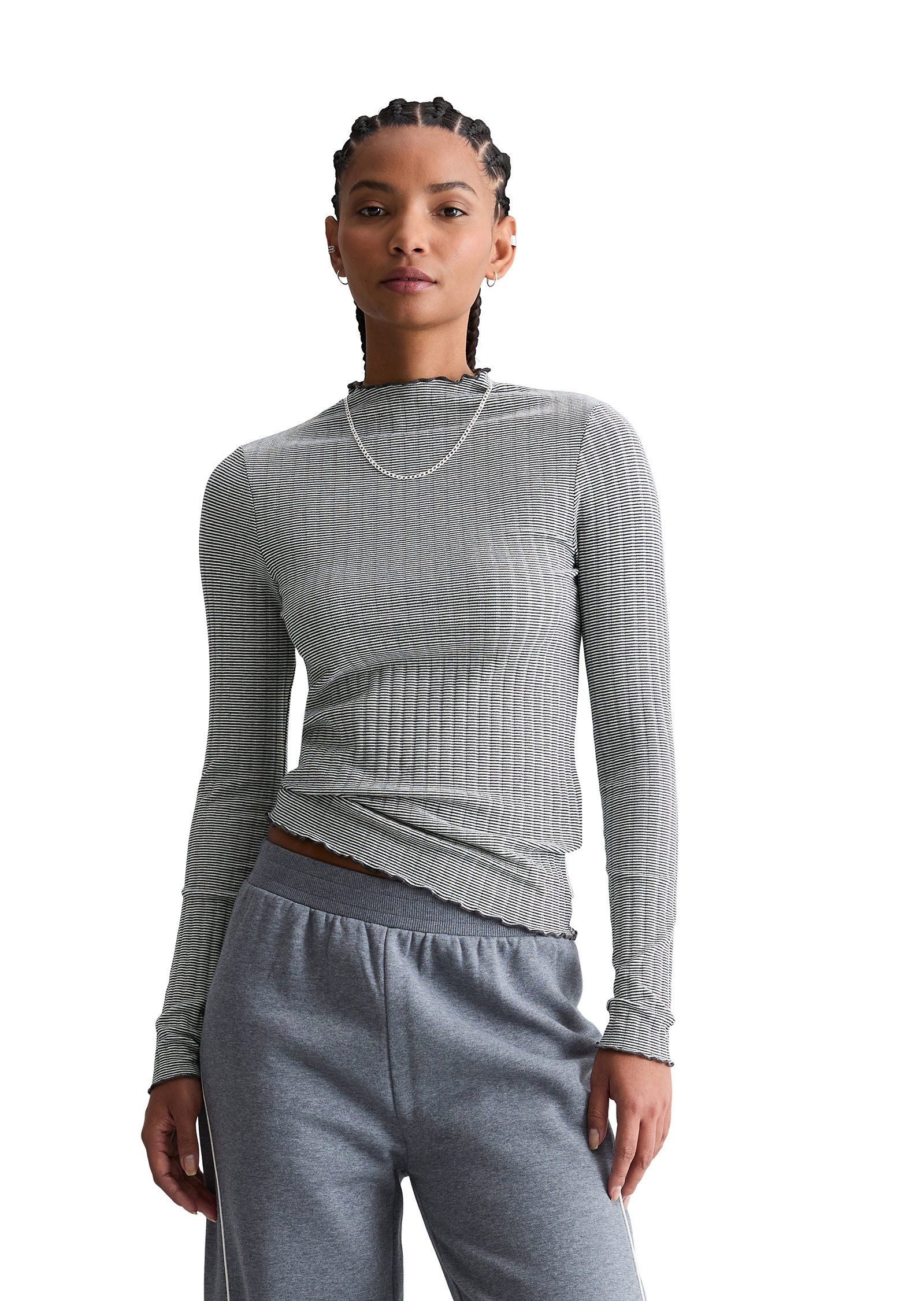 Marc O'Polo DENIM Langarmshirt aus Bio-Baumwoll-Mix