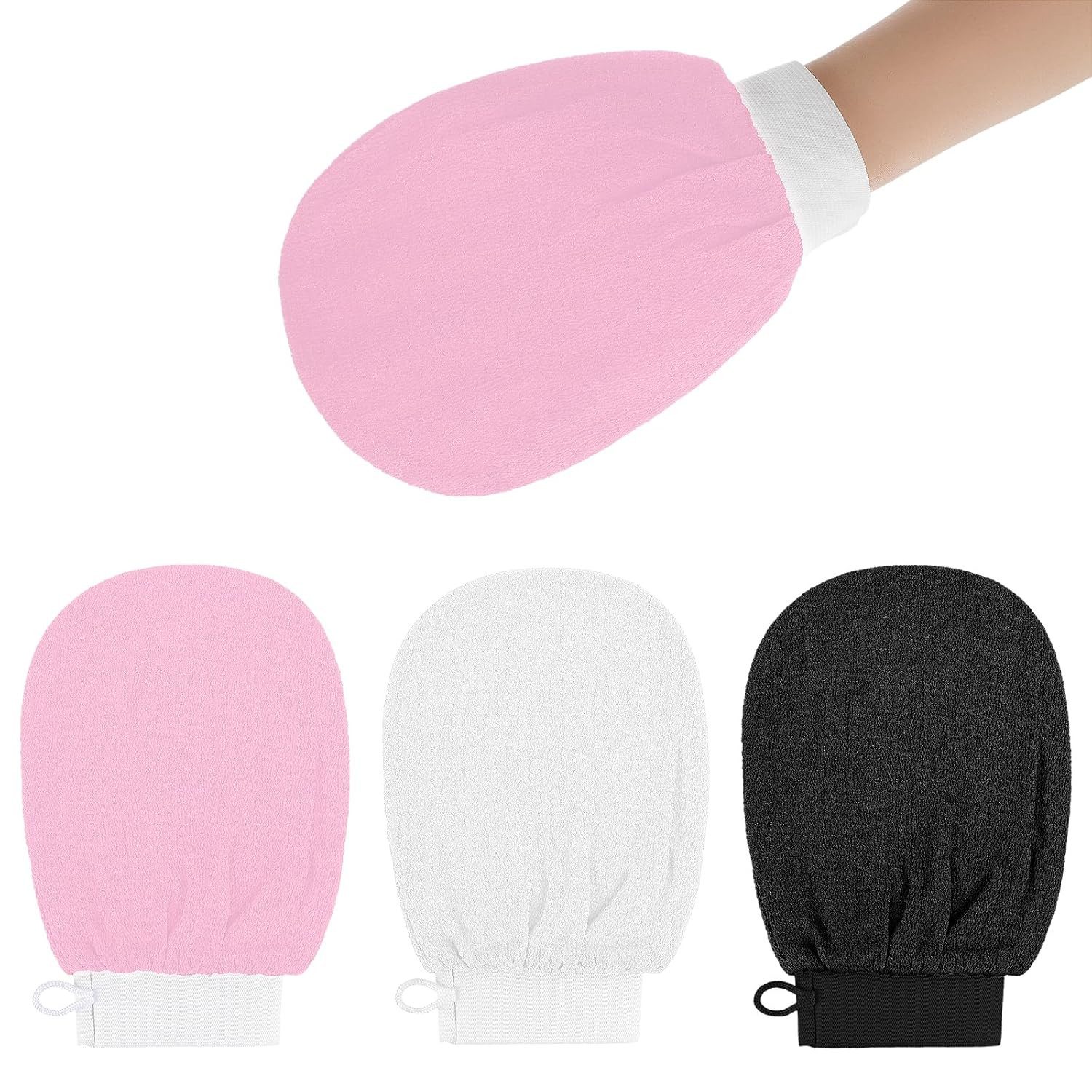 FELIXLEO Reinigungshandschuh 3 Stück Peelinghandschuh Set Körperpeeling Handschuhe für Dusche (1-St)