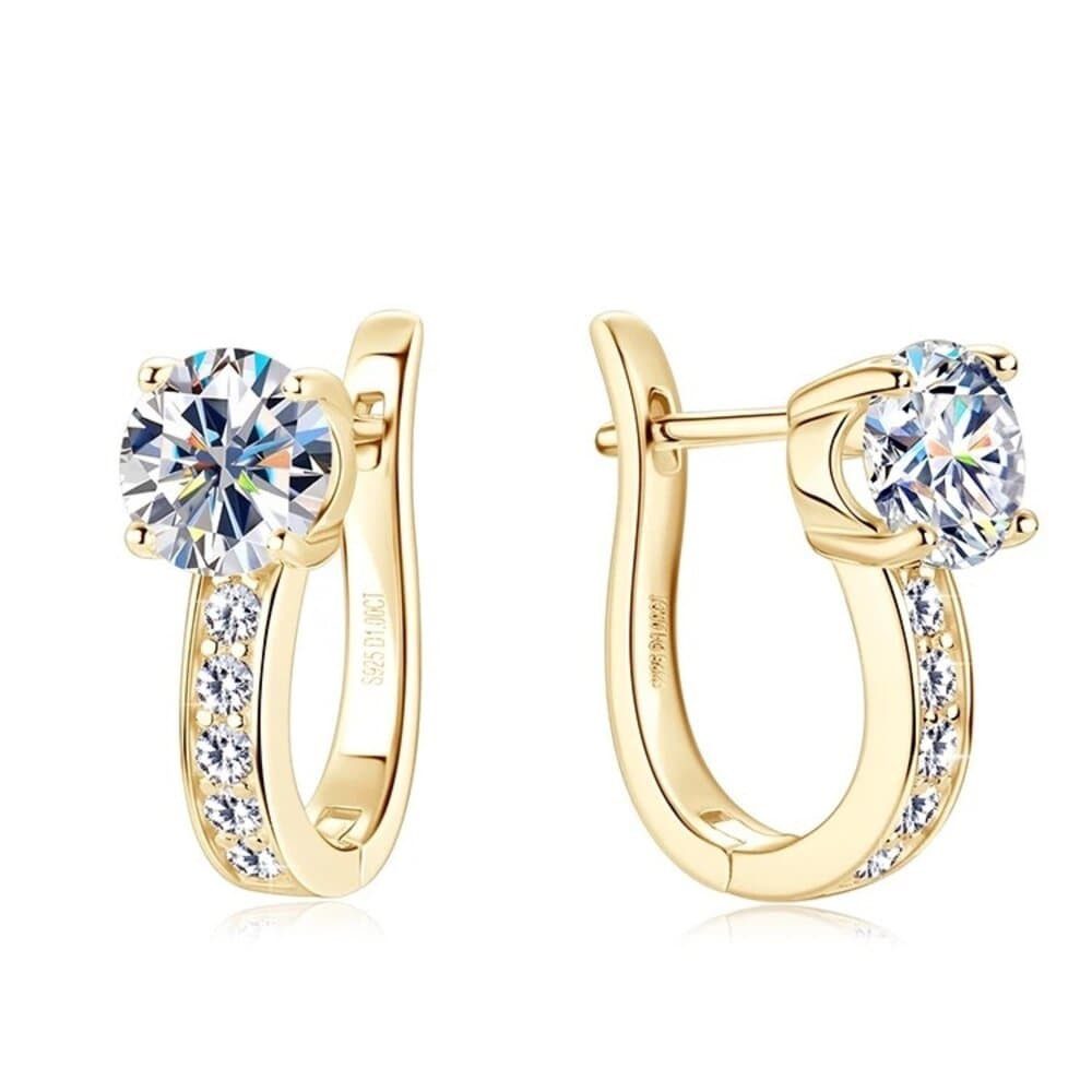 ROUGEMONT Paar Creolen Moissanit Damen Creolen Ohrringe mit Echtheitszertifikat 18K Gold, Echtschmuck mit Echtheitszertifikat