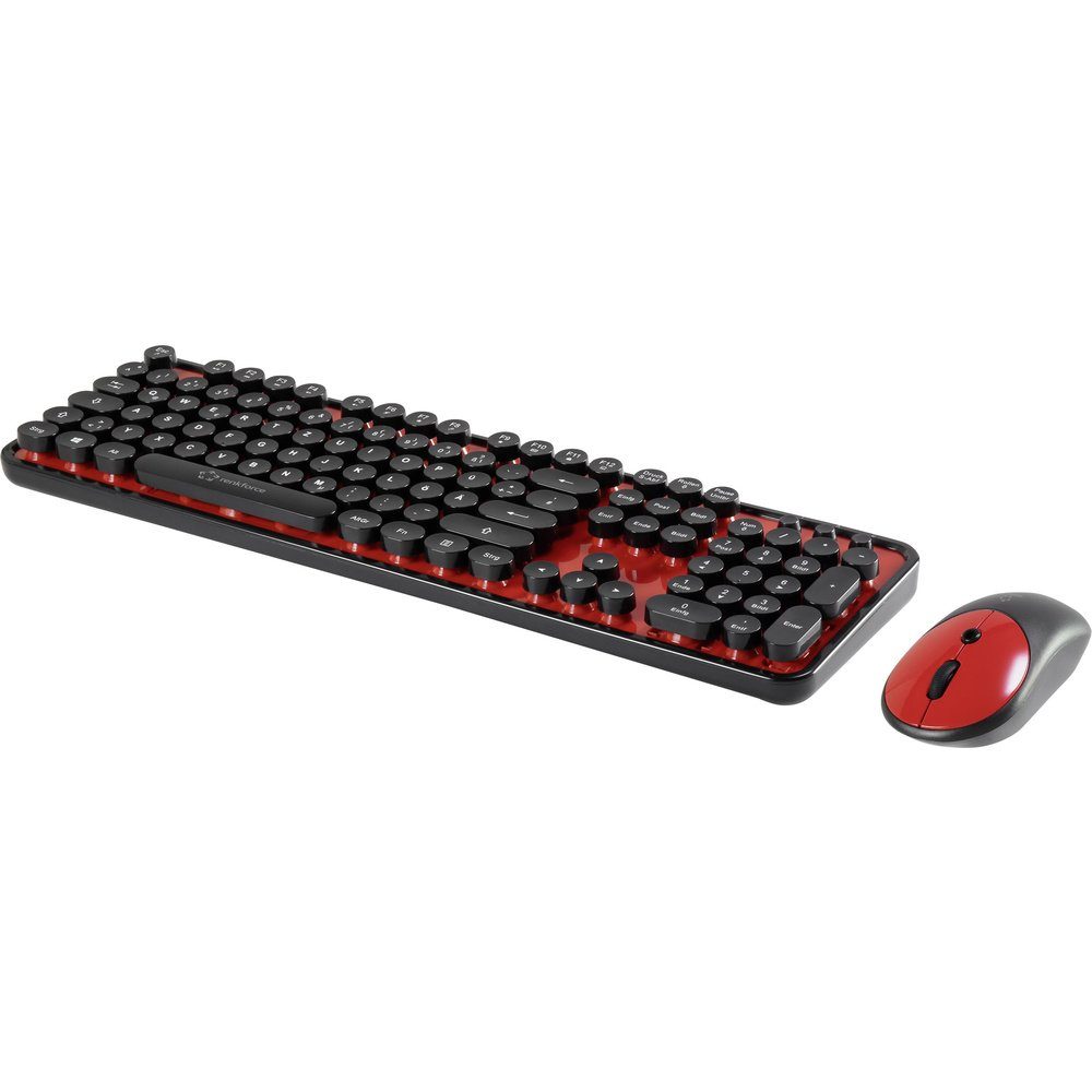 Renkforce Renkforce RF-DS-RETRO Funk Tastatur, Maus-Set Deutsch, QWERTZ Schwarz Tastatur- und Maus-Set