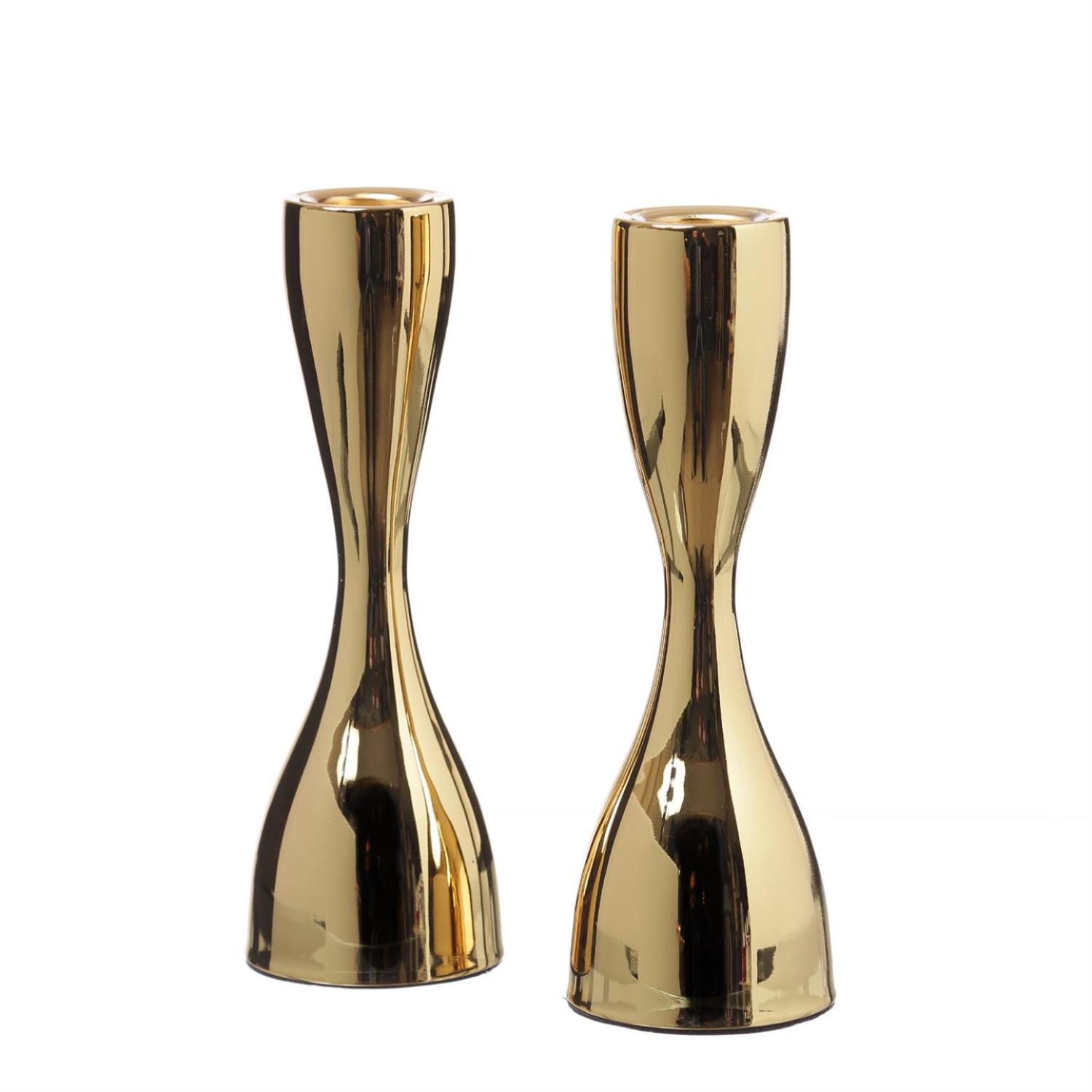Kerzenhalter Stabkerzenhalter Kerzenständer Tafelkerzenhalter gold 18cm 2er Set