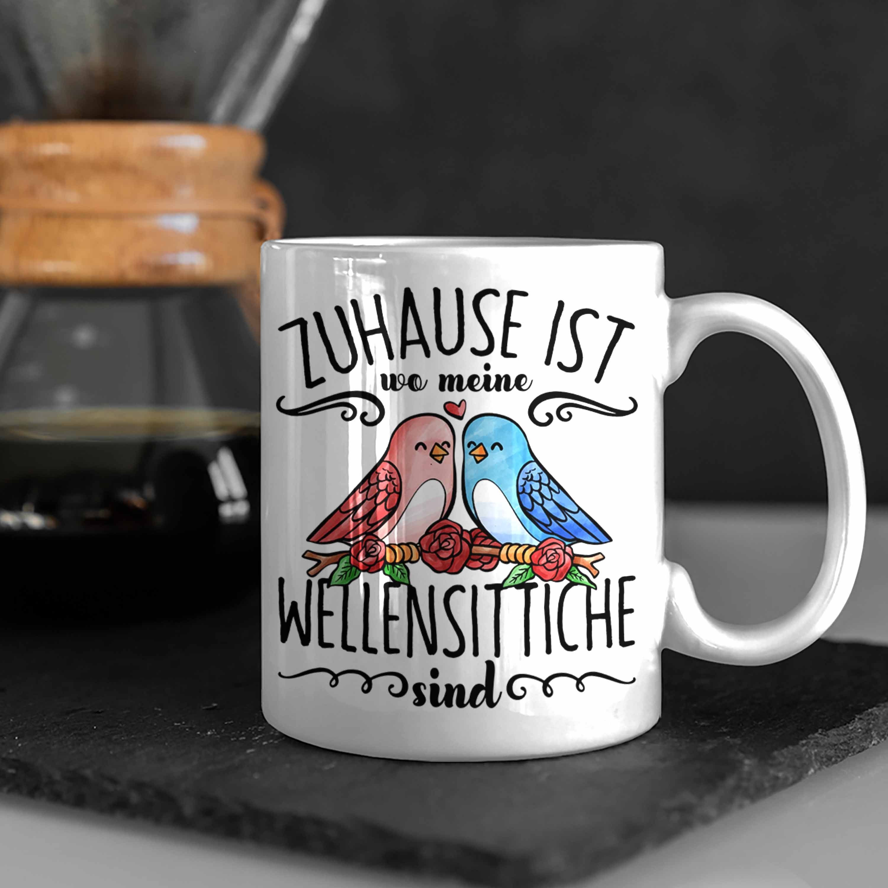 Tasse Lustige Meine Zuhause Wellensittic Wo Wellensittich Tasse Trendation Weiss Ist Besitzer