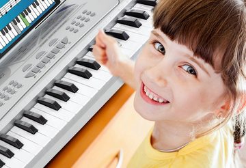 McGrey Home Keyboard BK-4910 Kinder Einsteigerkeyboard mit 49 Tasten, (2 tlg., inkl. Mikrofon für Gesang und Notenständer), mit 16 Sounds, 10 Rhythmen und Lernfunktion