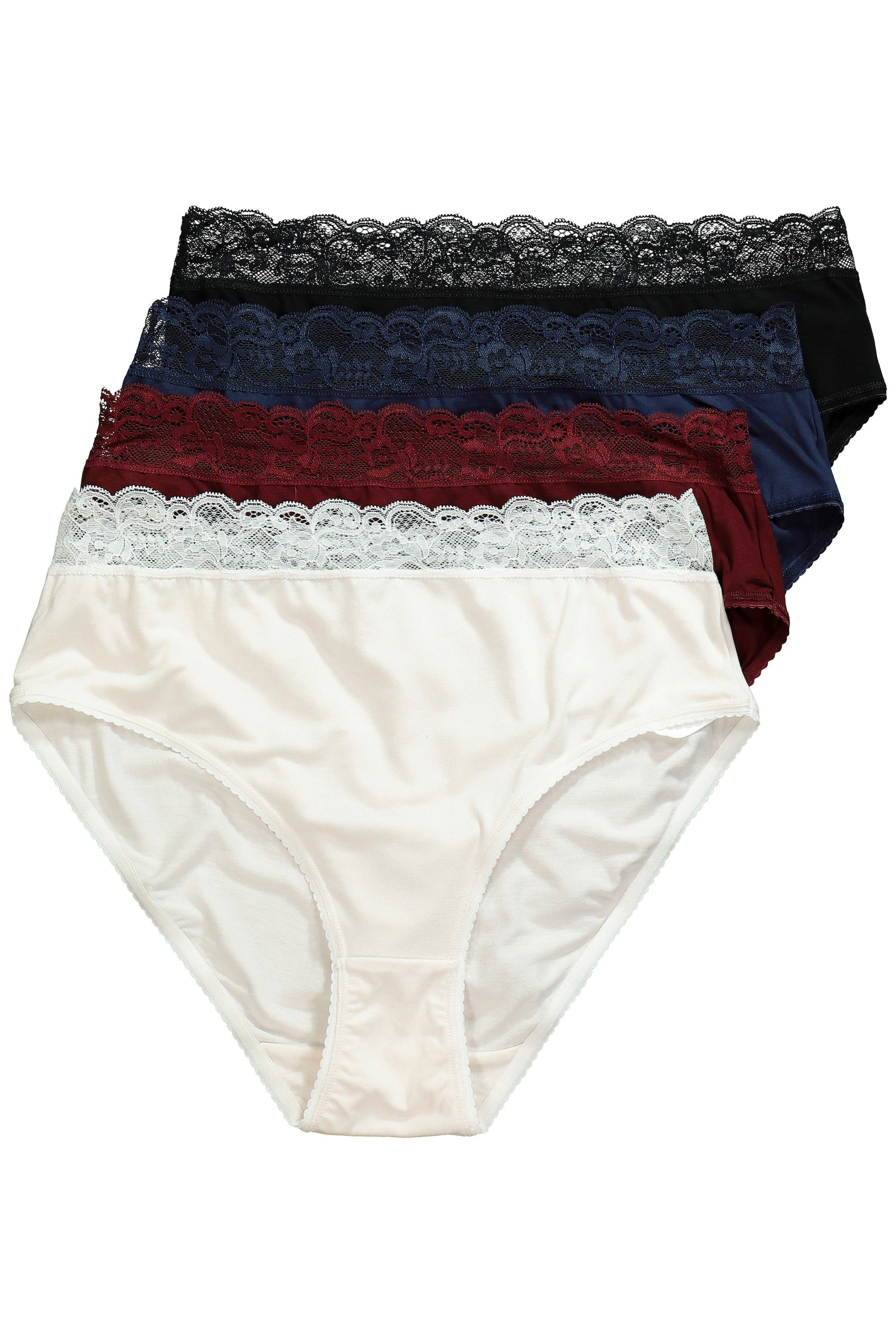 Slip Midislips 4er-Pack Viskose Spitzenbund