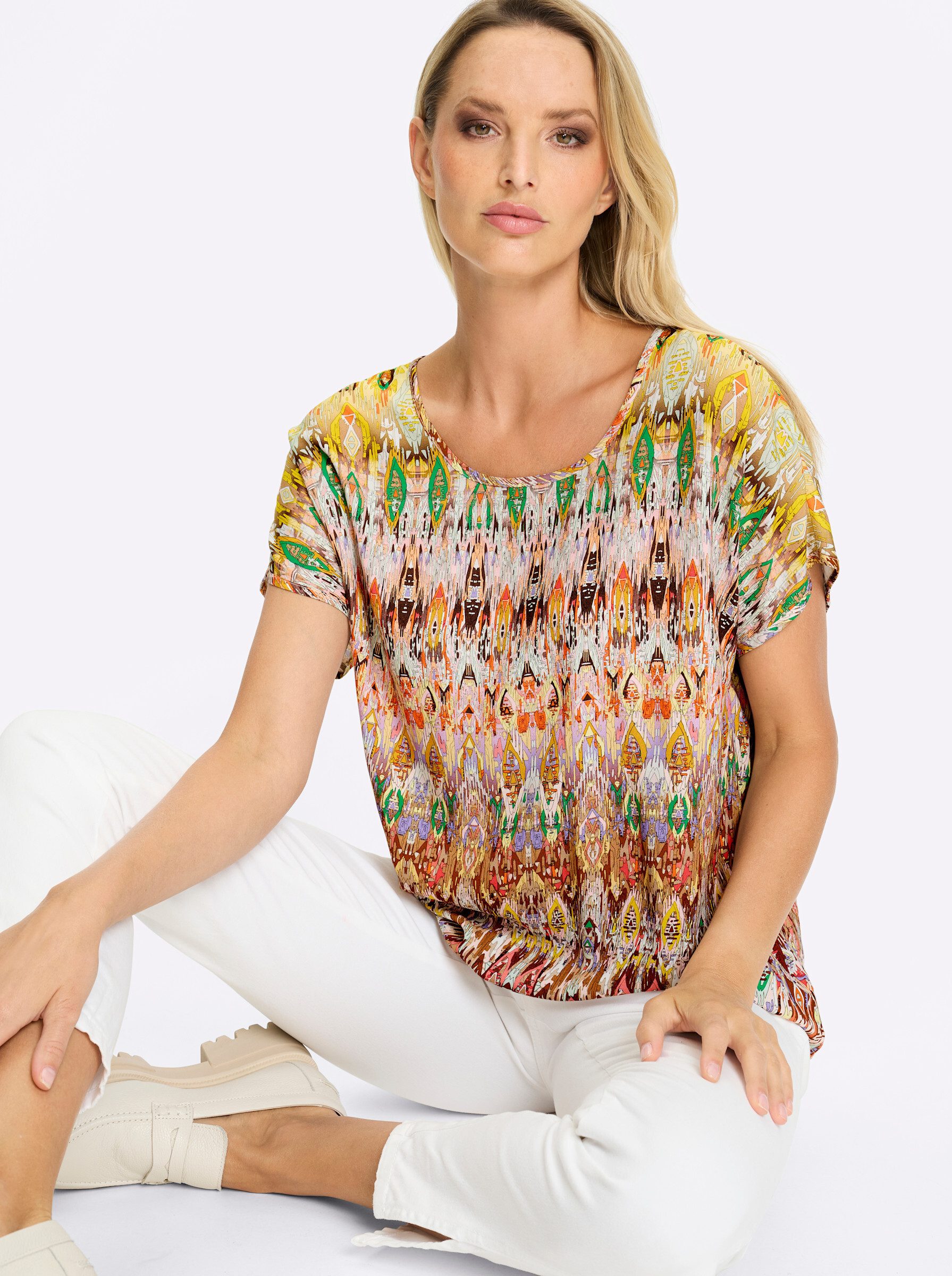 heine Klassische Bluse Druckbluse Kurzarm
