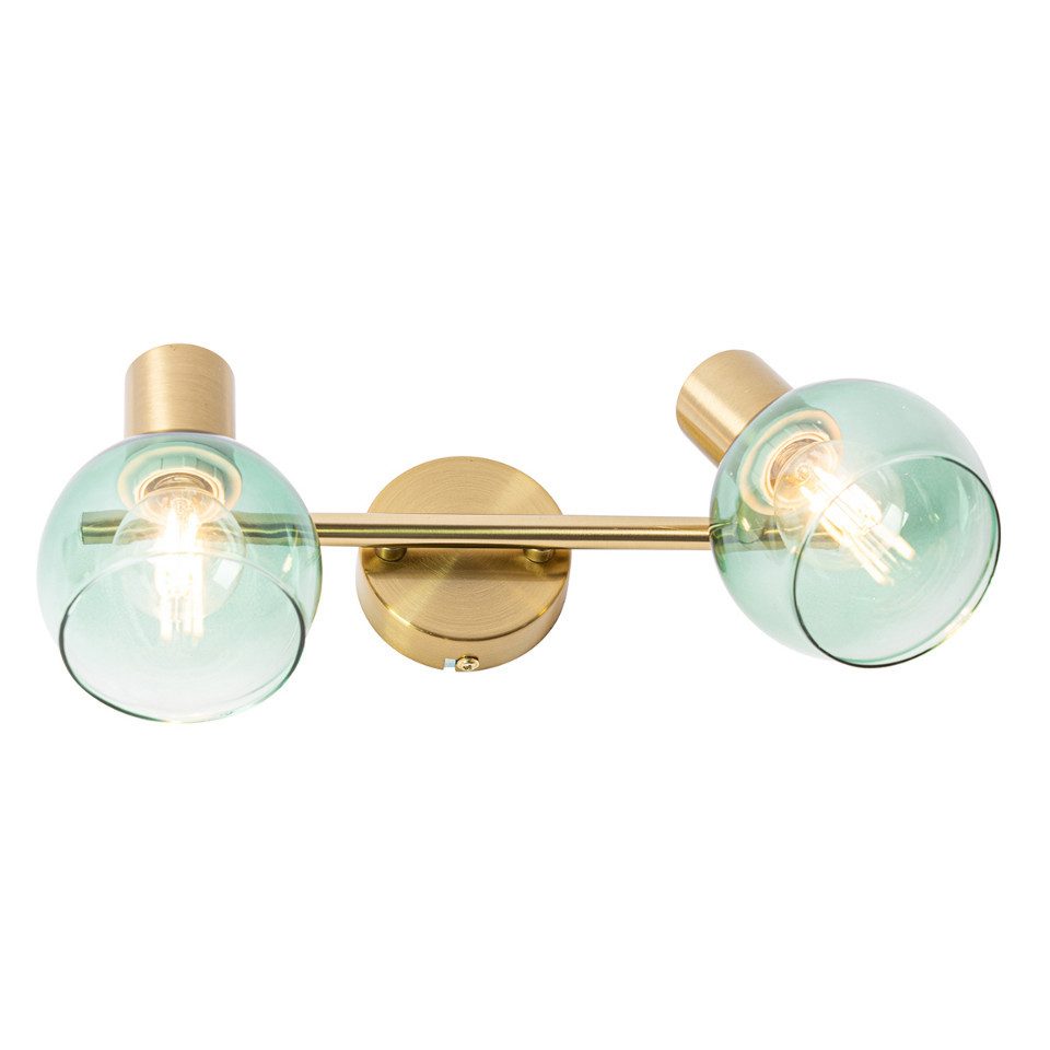 Qazqa LED Aufbaustrahler Vidro, ohne Leuchtmittel, Warmweiß, QAZQA Aufbau­spot, e14, Grün, Stahl, Art Deco